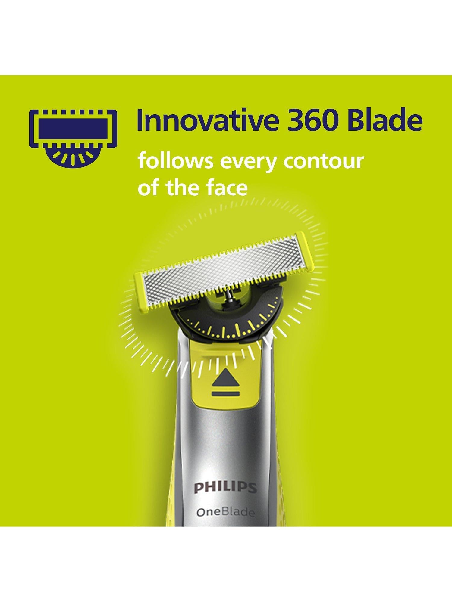 QP430/50 OneBlade 360 Replacement Blades for Face, Pack of 3, Multi