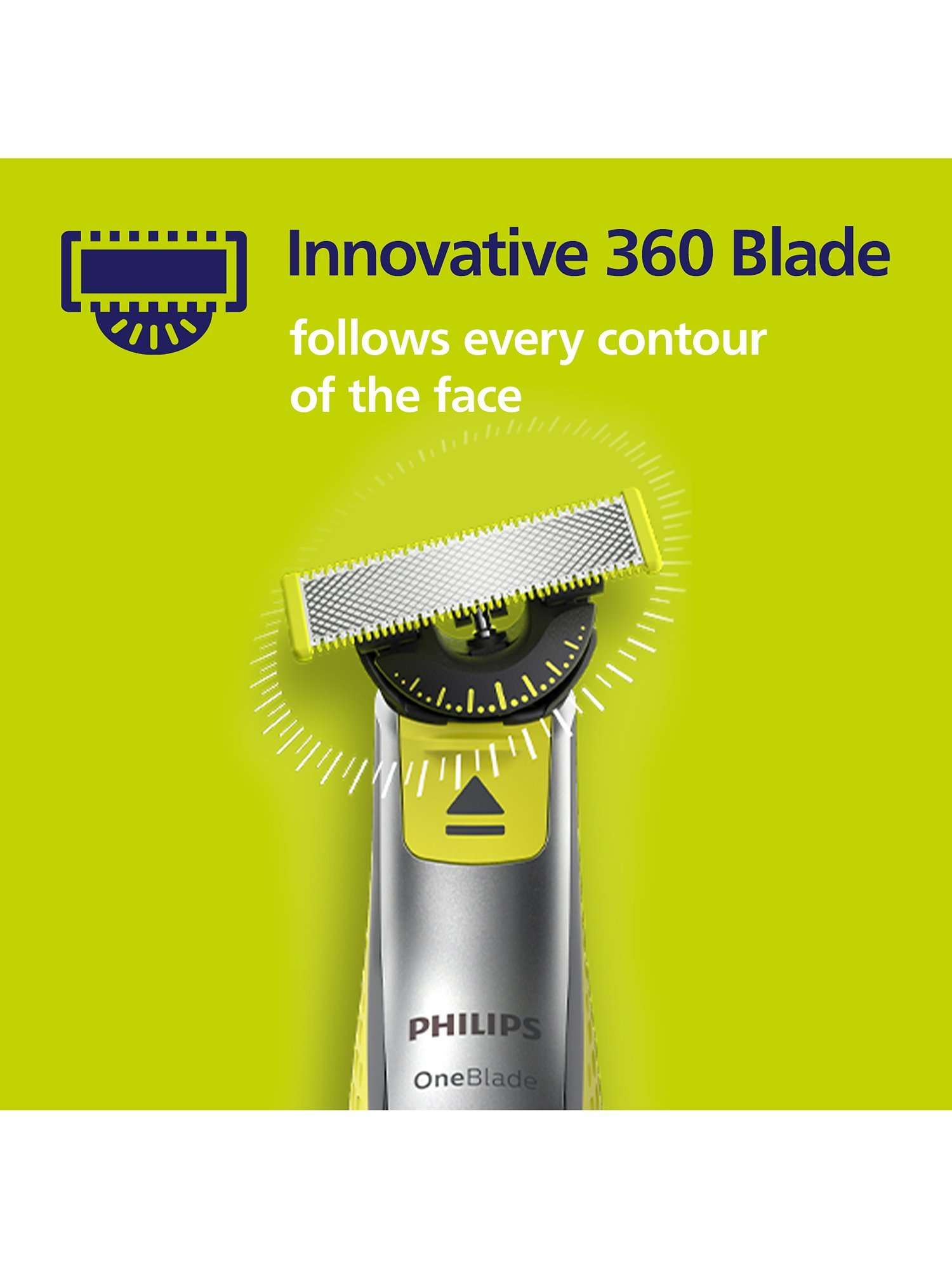 QP430/50 OneBlade 360 Replacement Blades for Face, Pack of 3, Multi