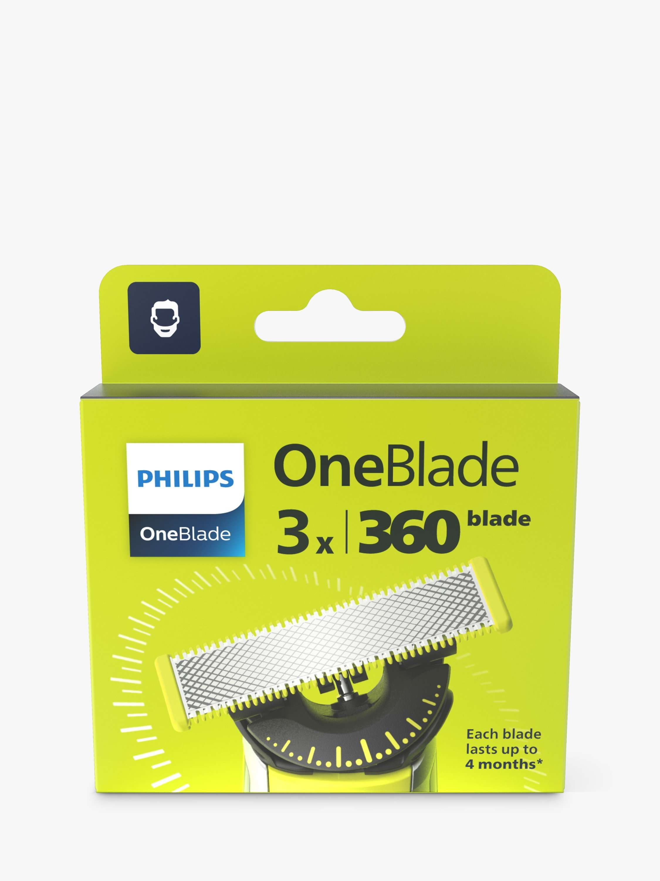 QP430/50 OneBlade 360 Replacement Blades for Face, Pack of 3, Multi