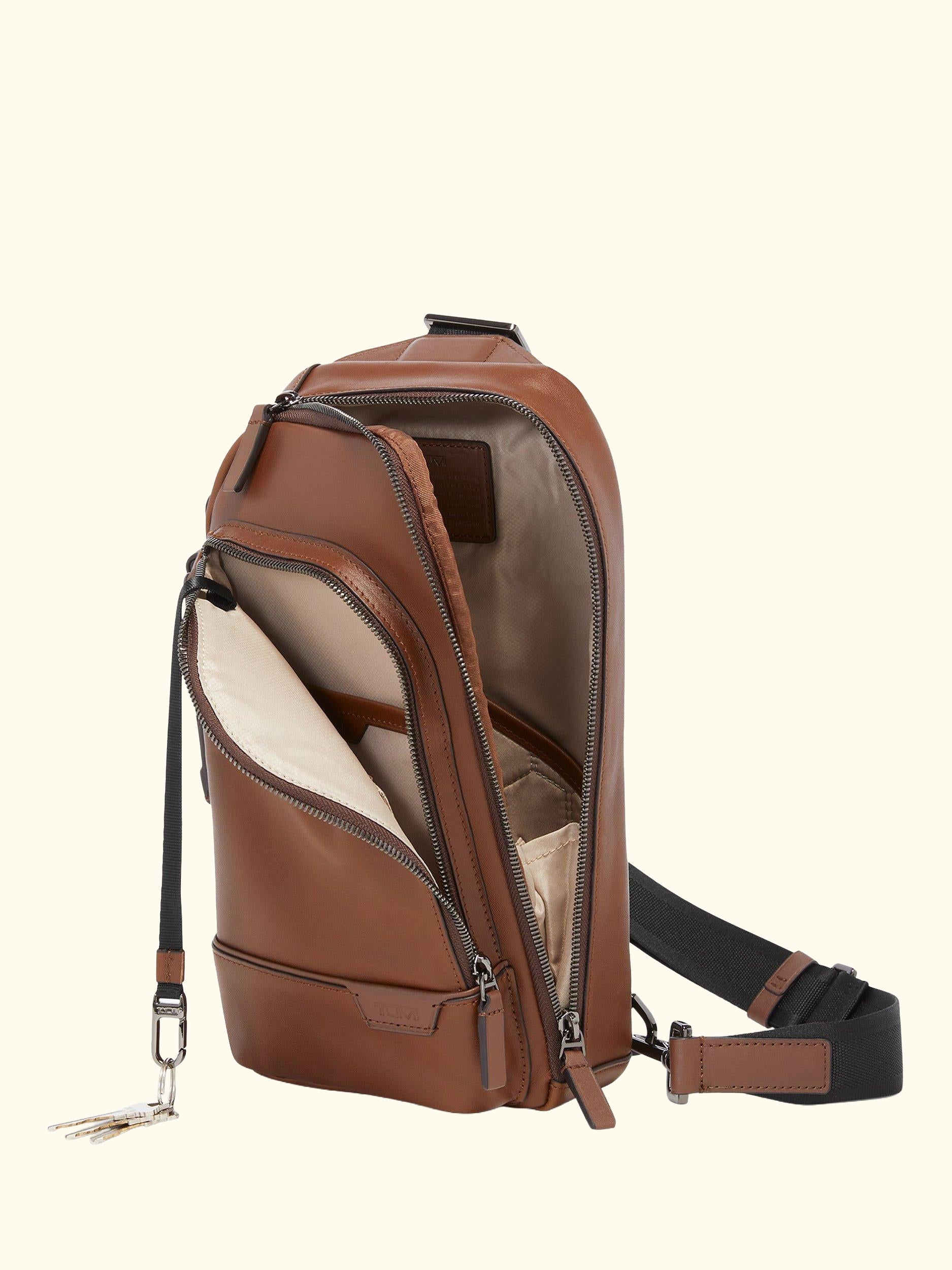 Gregory Sling Leather Bag, Cognac