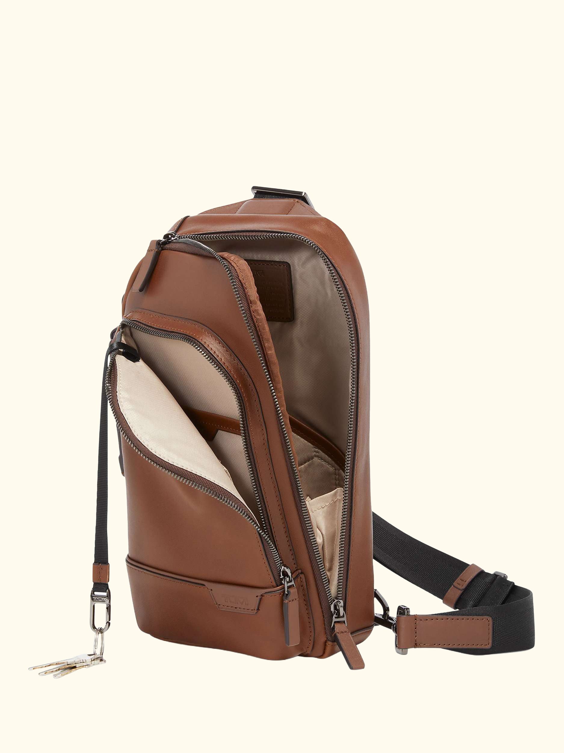 Gregory Sling Leather Bag, Cognac