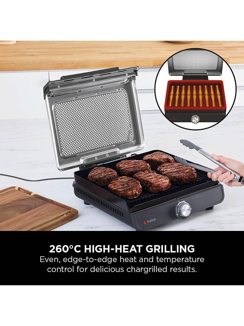 Sizzle Low Smoke Indoor Grill & Flat Plate, Black