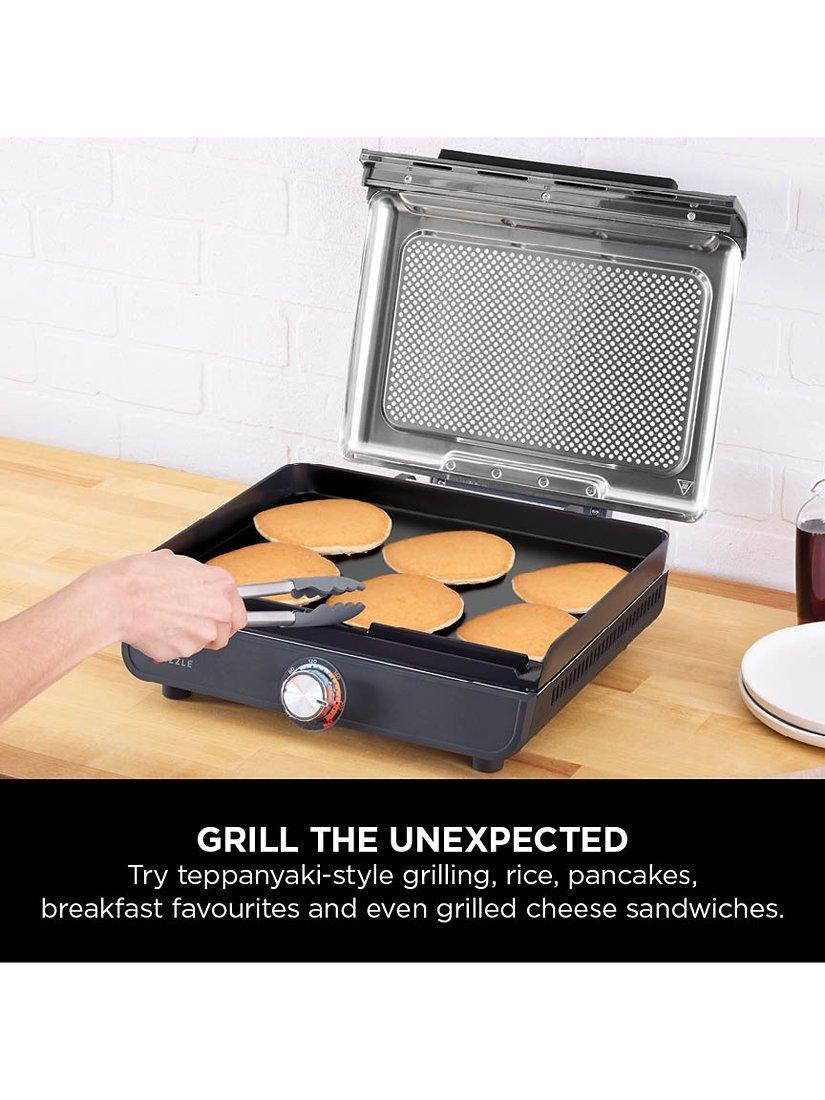 Sizzle Low Smoke Indoor Grill & Flat Plate, Black