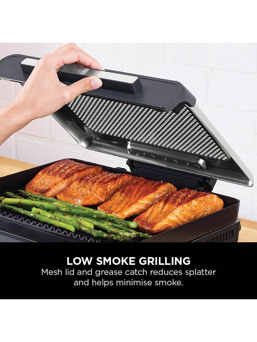 Sizzle Low Smoke Indoor Grill & Flat Plate, Black