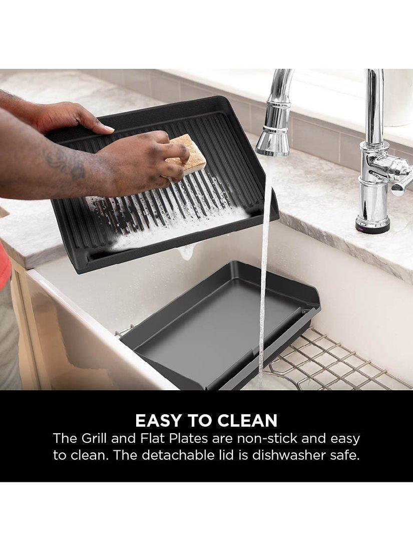Sizzle Low Smoke Indoor Grill & Flat Plate, Black