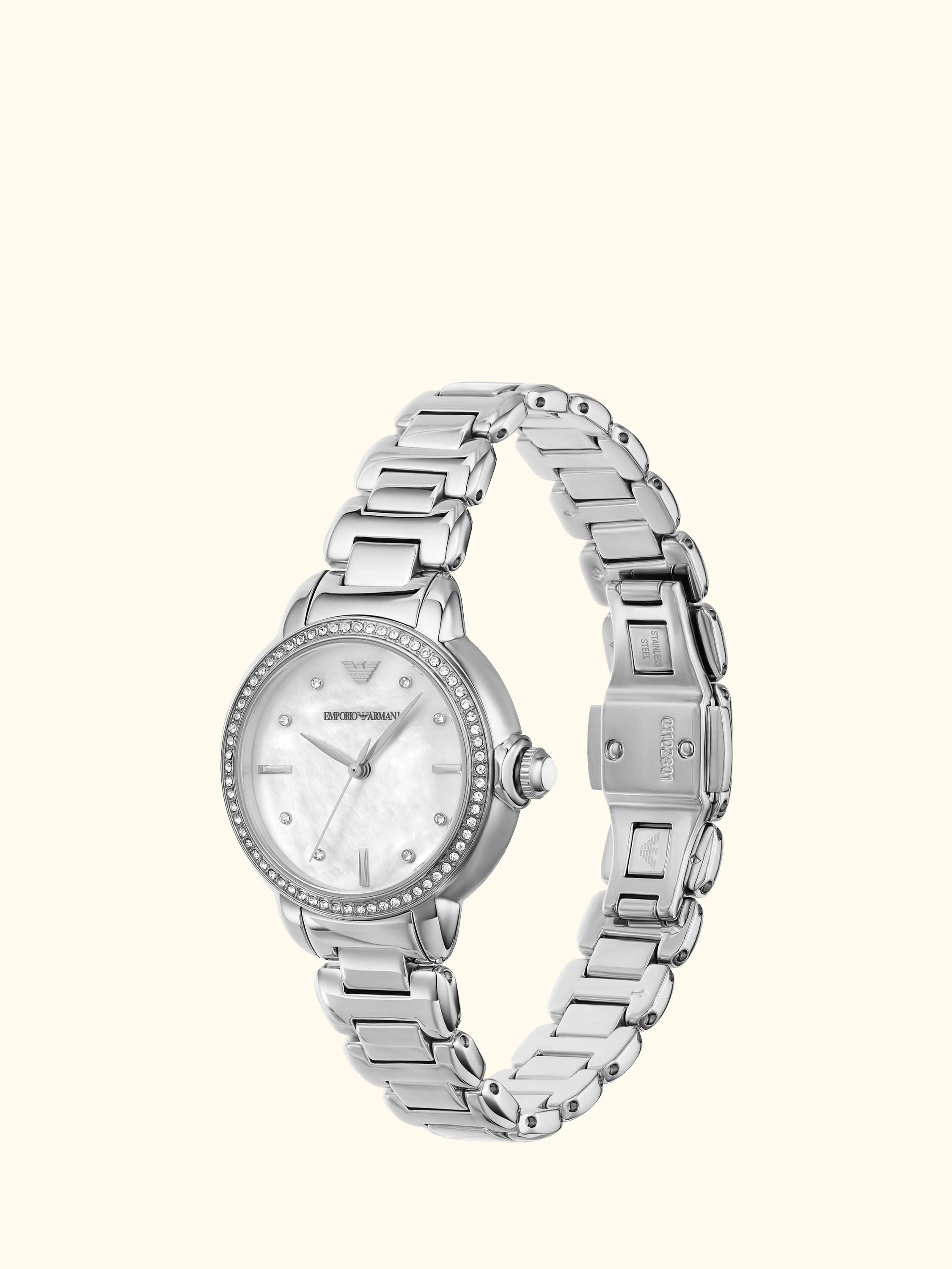 Women's Crystal Bracelet Strap Watch, Silver AR11596