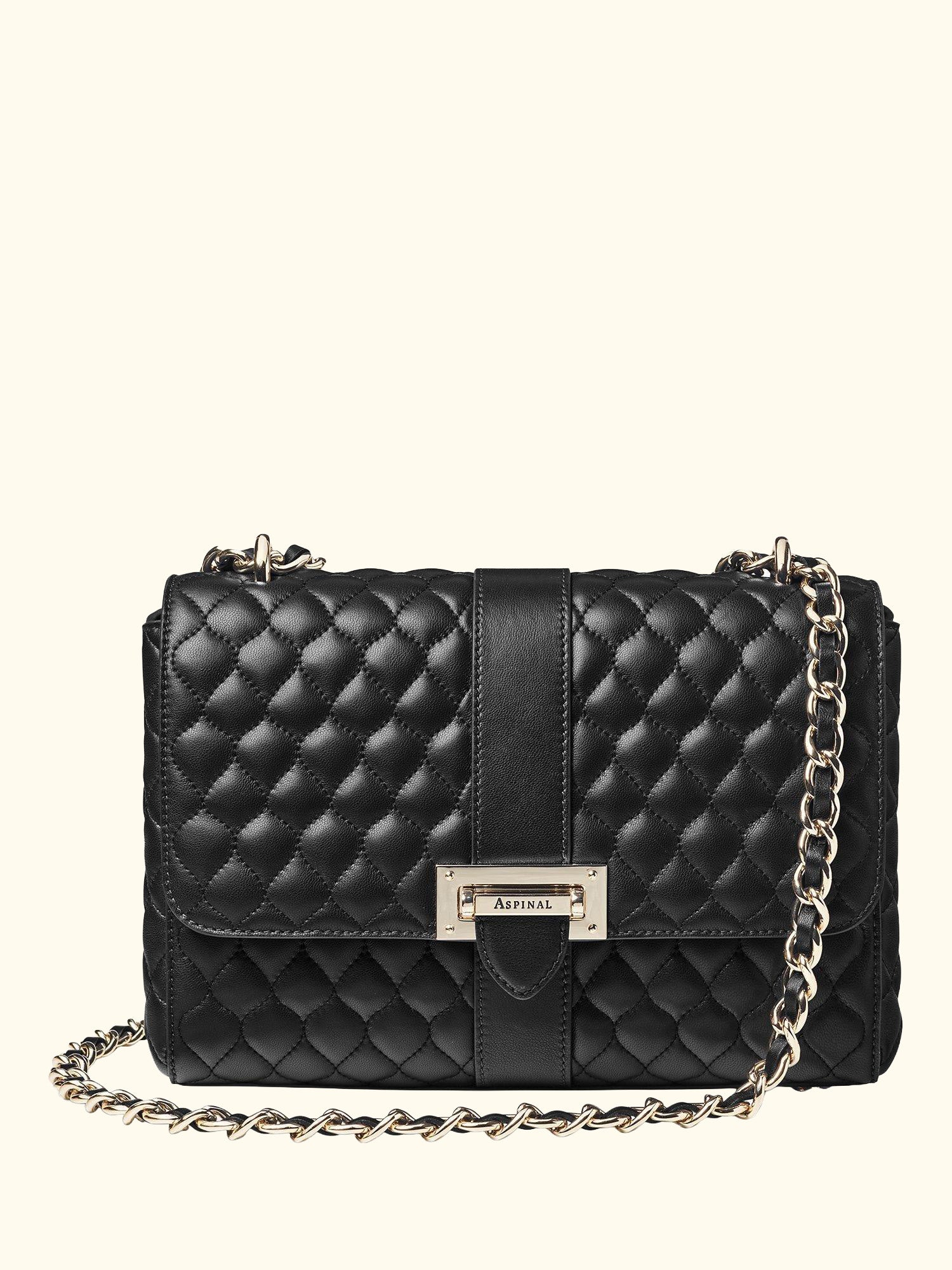 Lottie Large Smooth Quilted Leather Shoulder Bag