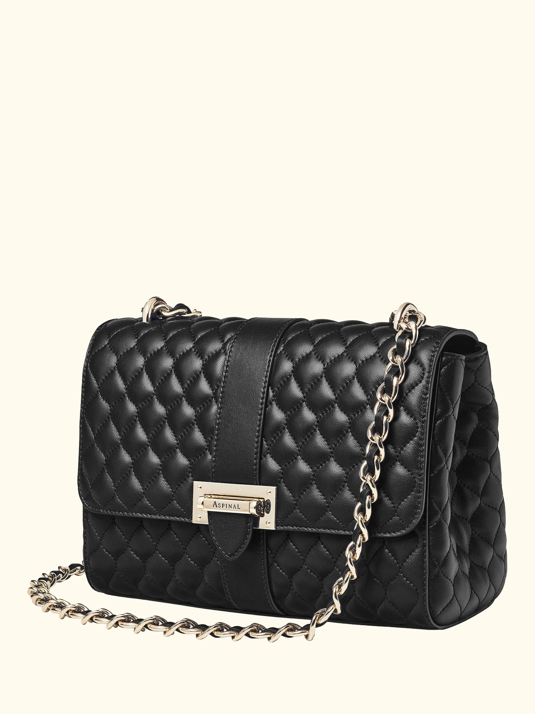Lottie Large Smooth Quilted Leather Shoulder Bag