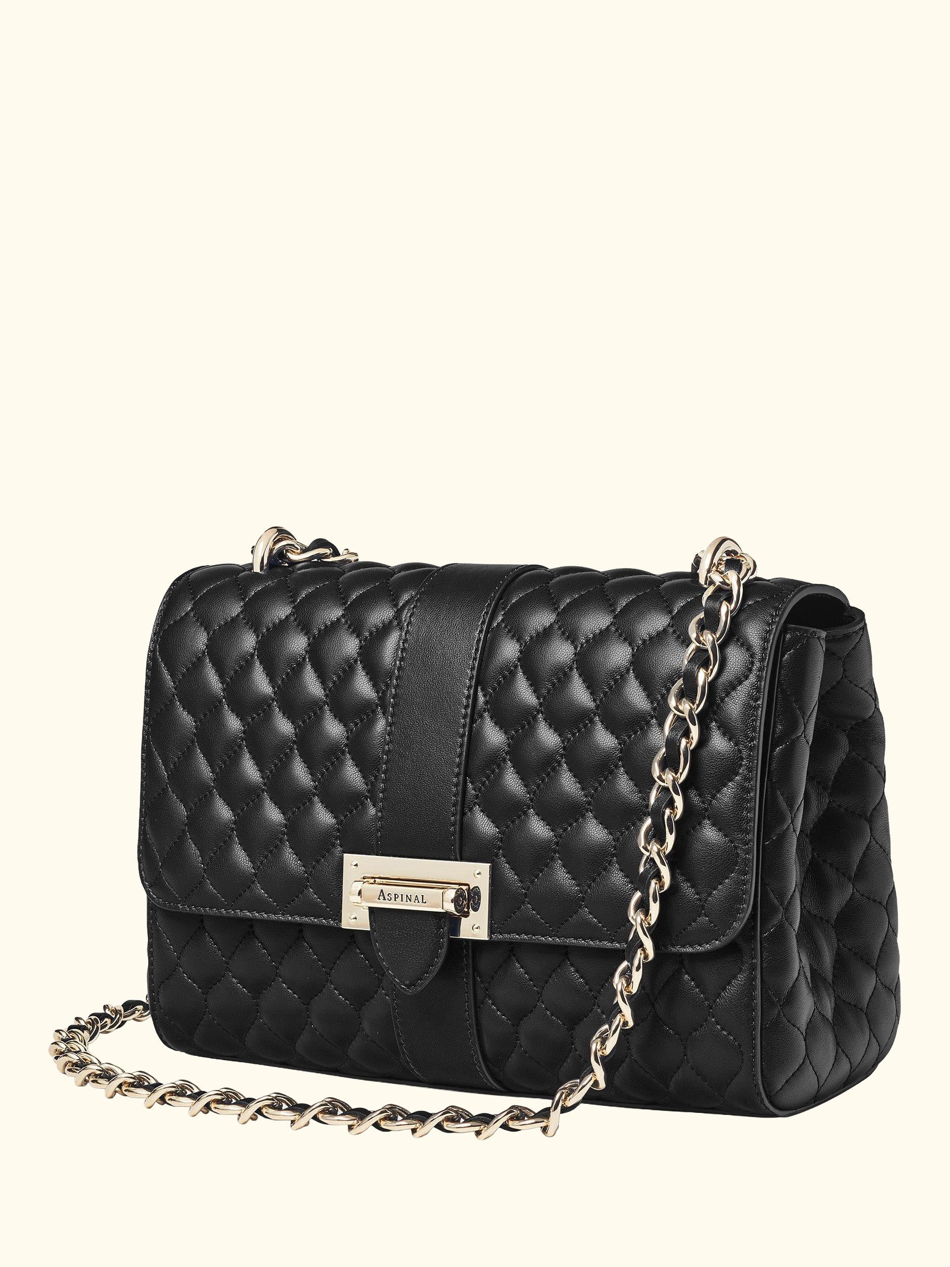 Lottie Large Smooth Quilted Leather Shoulder Bag