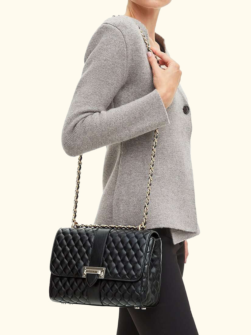 Lottie Large Smooth Quilted Leather Shoulder Bag
