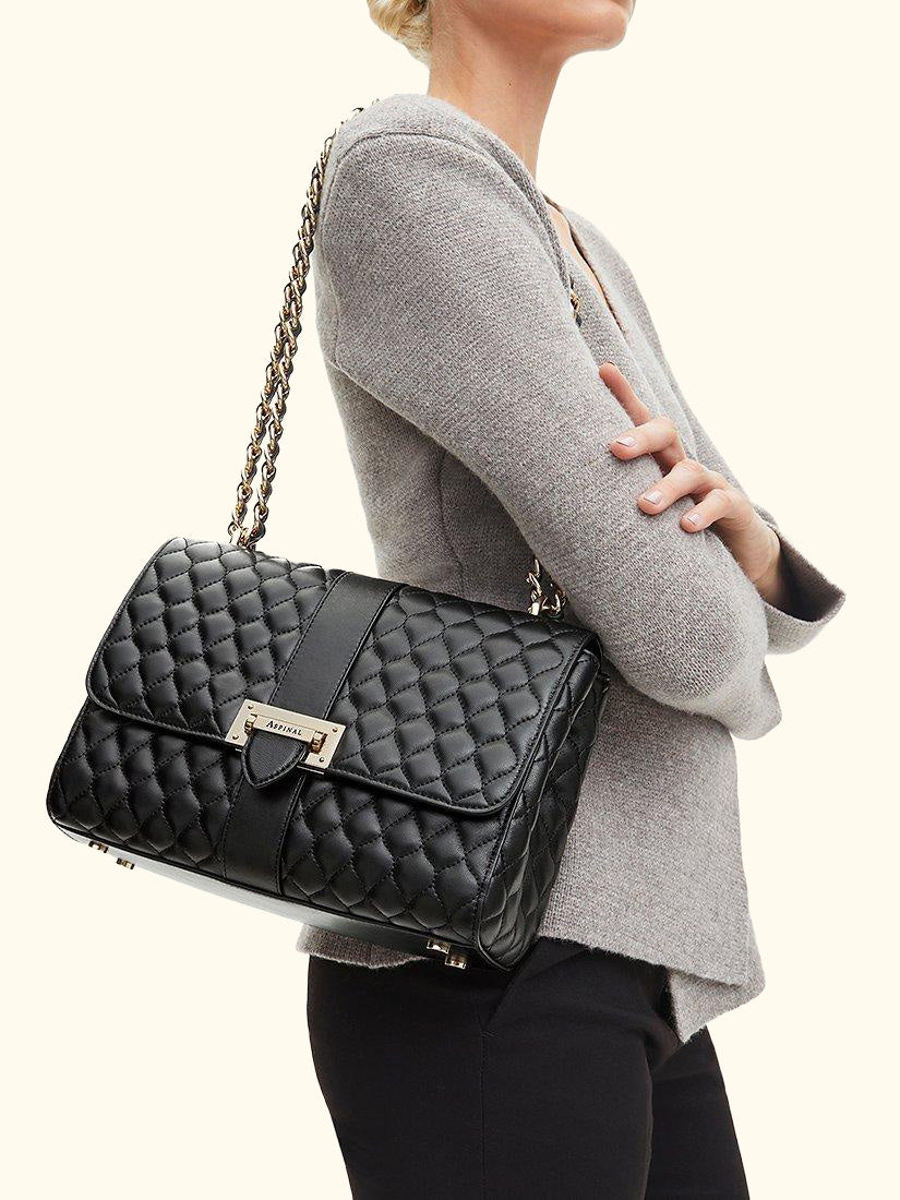 Lottie Large Smooth Quilted Leather Shoulder Bag