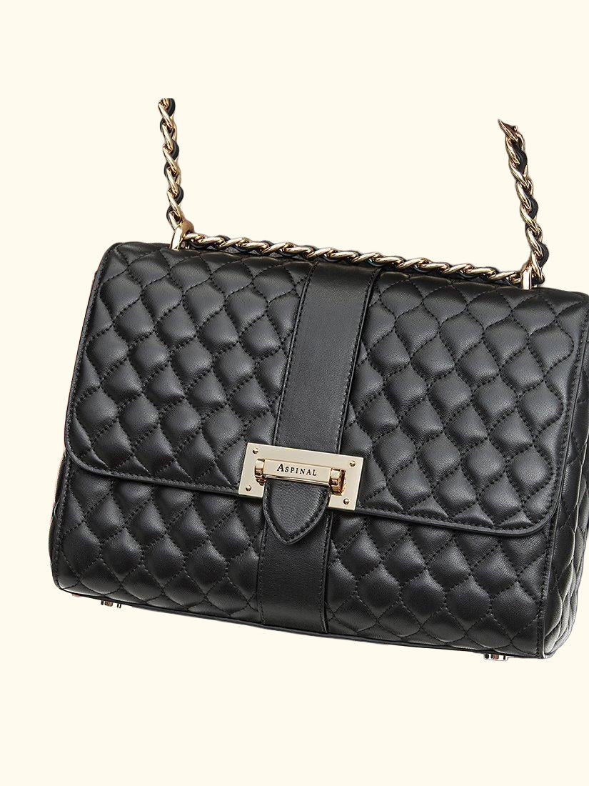 Lottie Large Smooth Quilted Leather Shoulder Bag