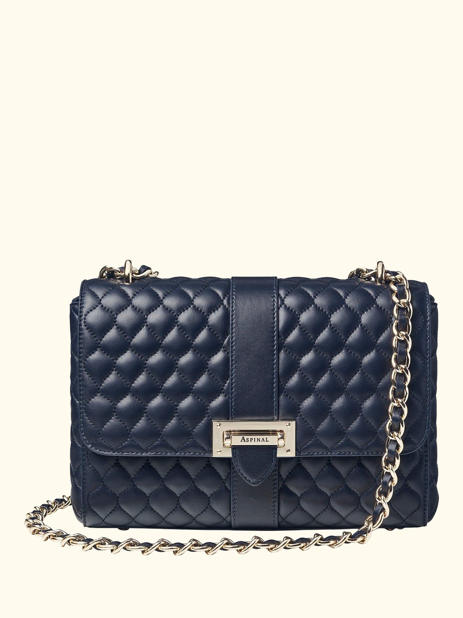 Lottie Large Smooth Quilted Leather Shoulder Bag