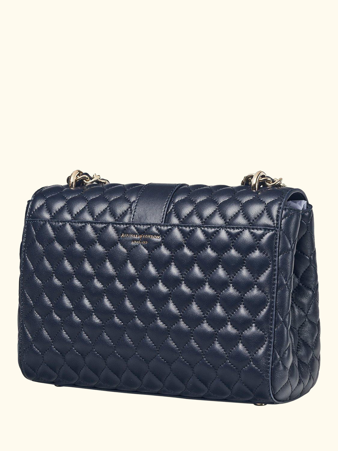 Lottie Large Smooth Quilted Leather Shoulder Bag