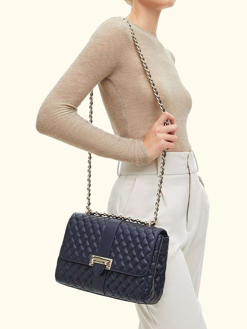 Lottie Large Smooth Quilted Leather Shoulder Bag