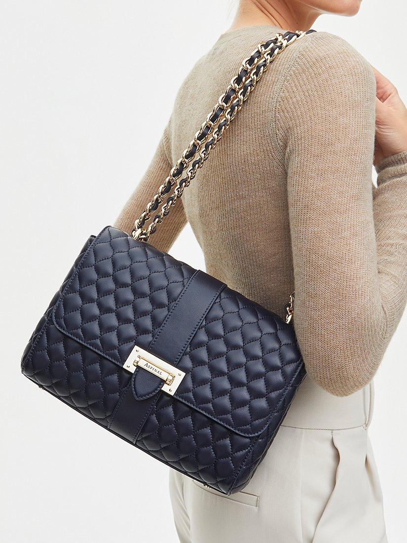 Lottie Large Smooth Quilted Leather Shoulder Bag