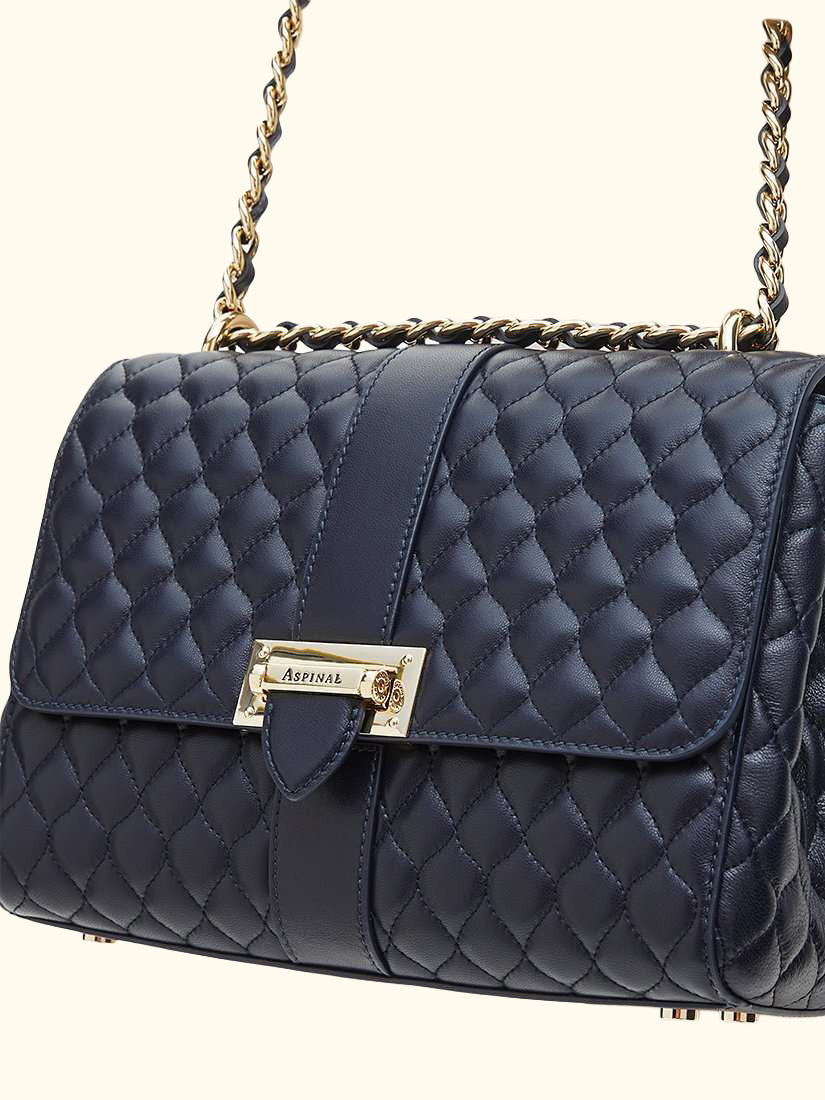 Lottie Large Smooth Quilted Leather Shoulder Bag