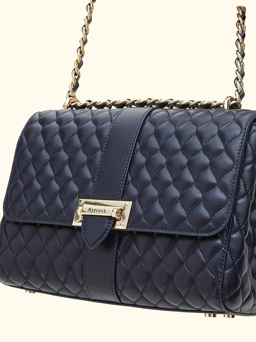 Lottie Large Smooth Quilted Leather Shoulder Bag