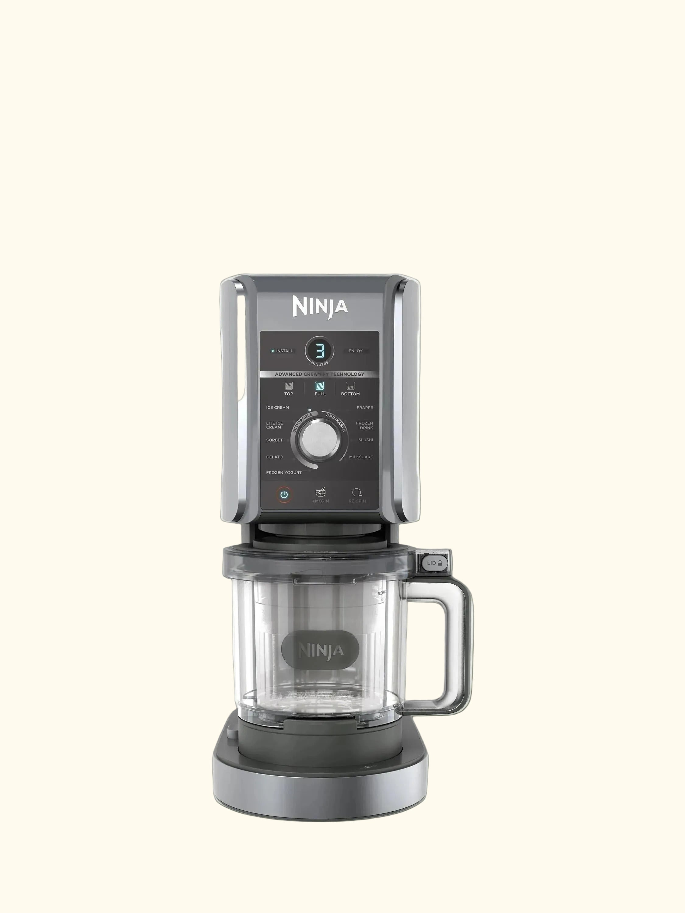 CREAMi Deluxe 10-in-1 Ice Cream & Frozen Drink Maker, Black/Silver