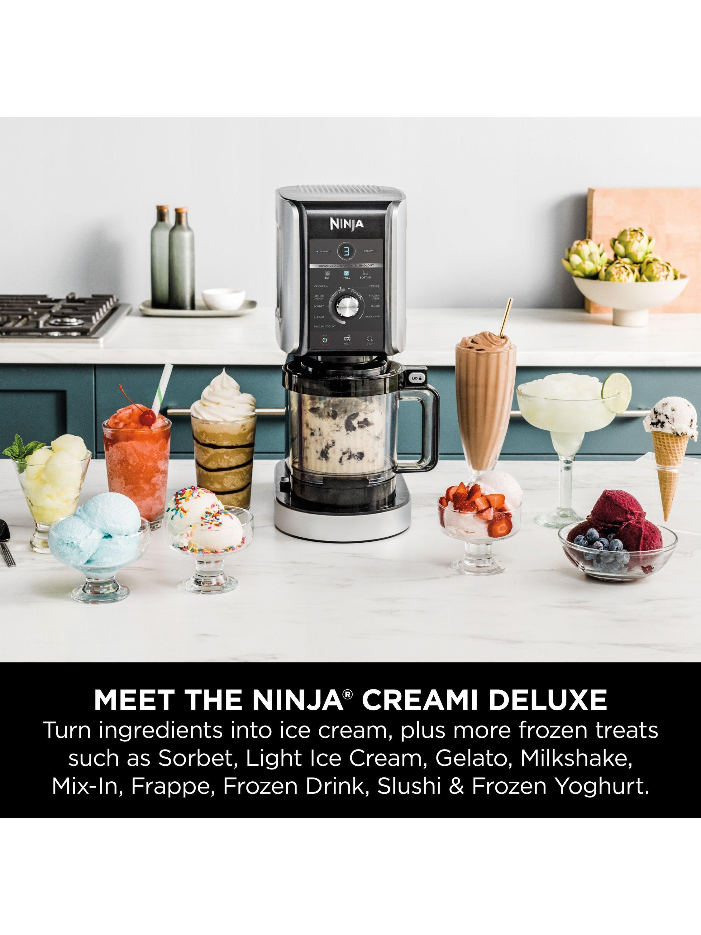 CREAMi Deluxe 10-in-1 Ice Cream & Frozen Drink Maker, Black/Silver