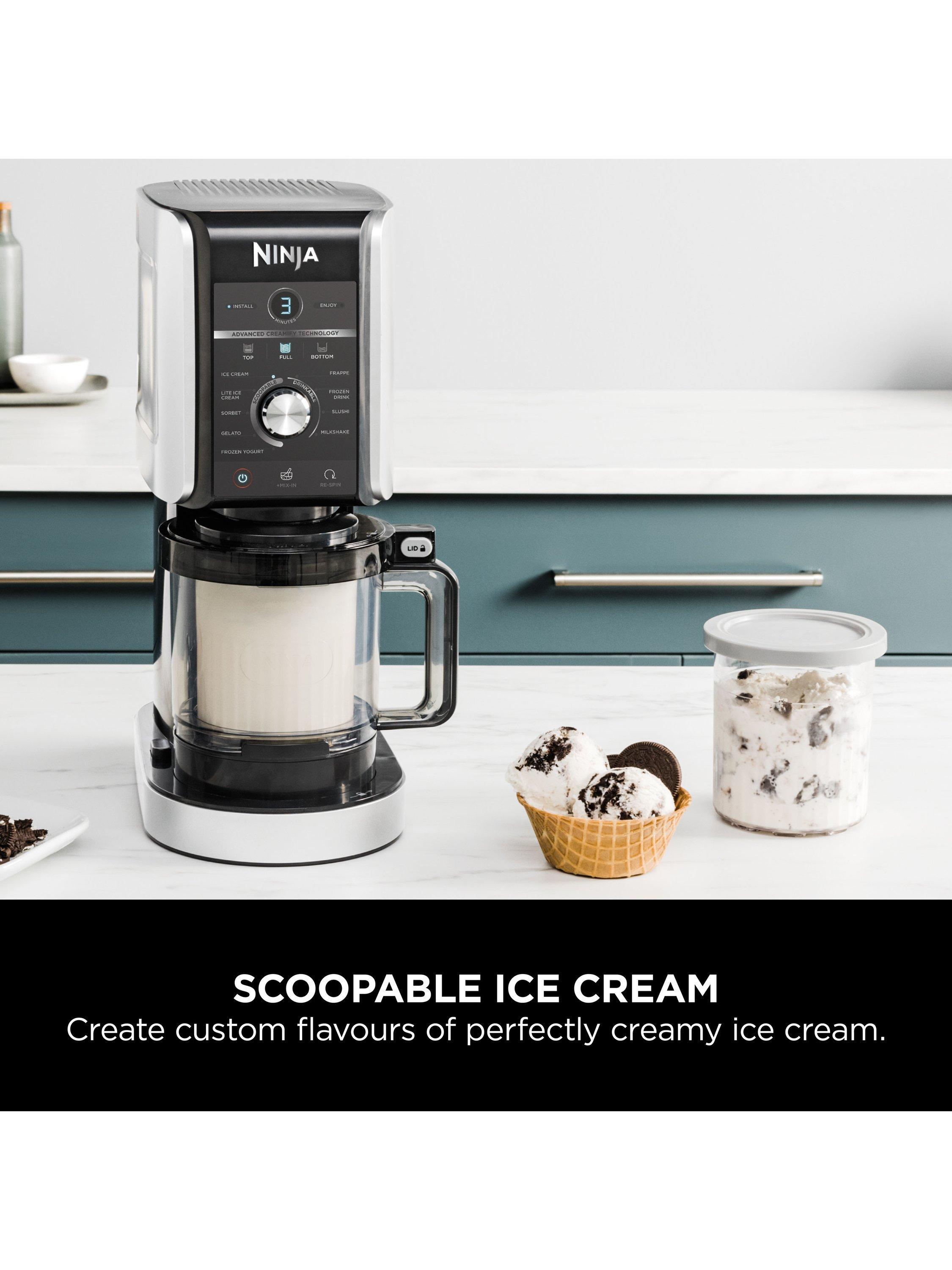 CREAMi Deluxe 10-in-1 Ice Cream & Frozen Drink Maker, Black/Silver