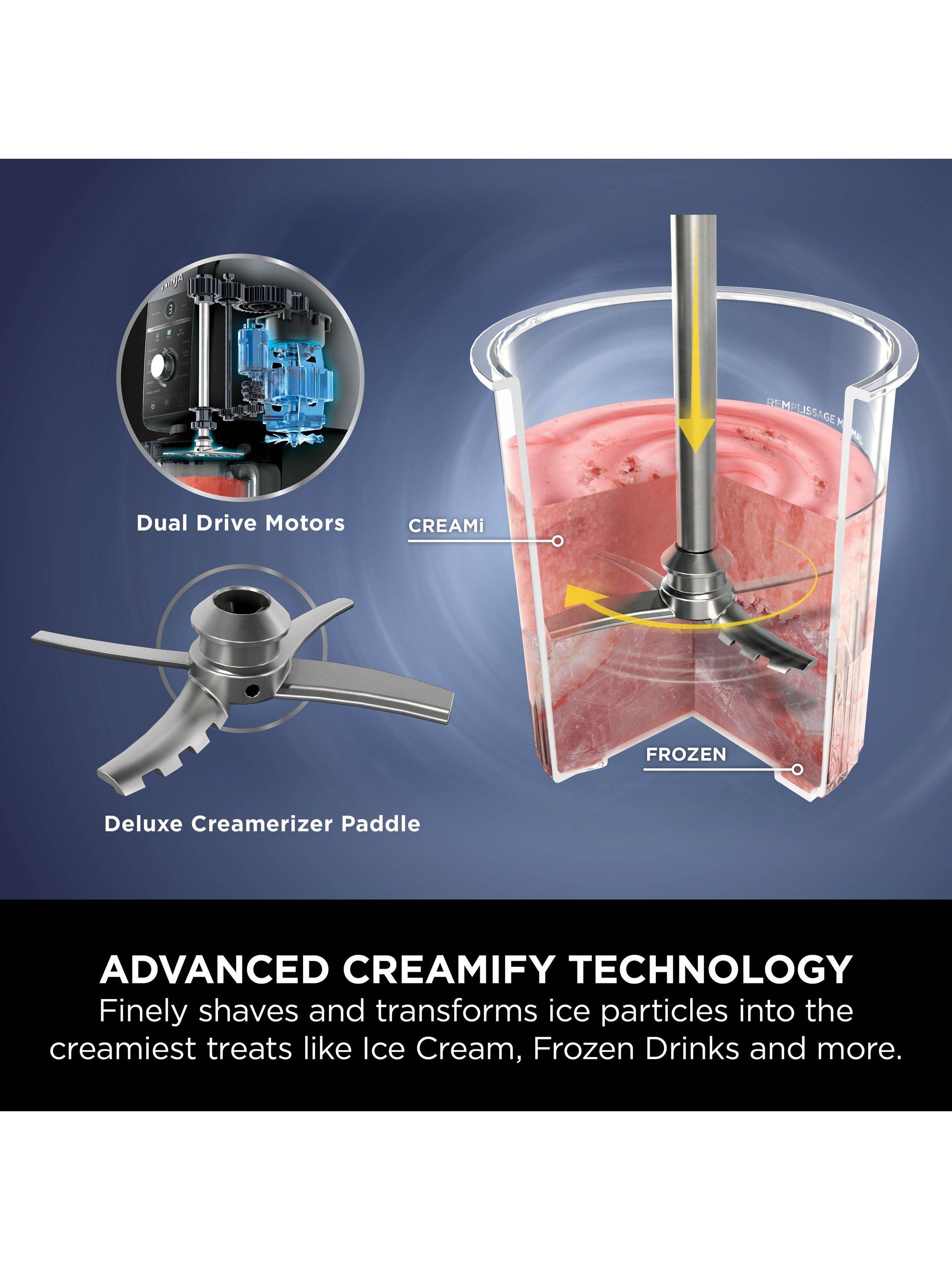 CREAMi Deluxe 10-in-1 Ice Cream & Frozen Drink Maker, Black/Silver