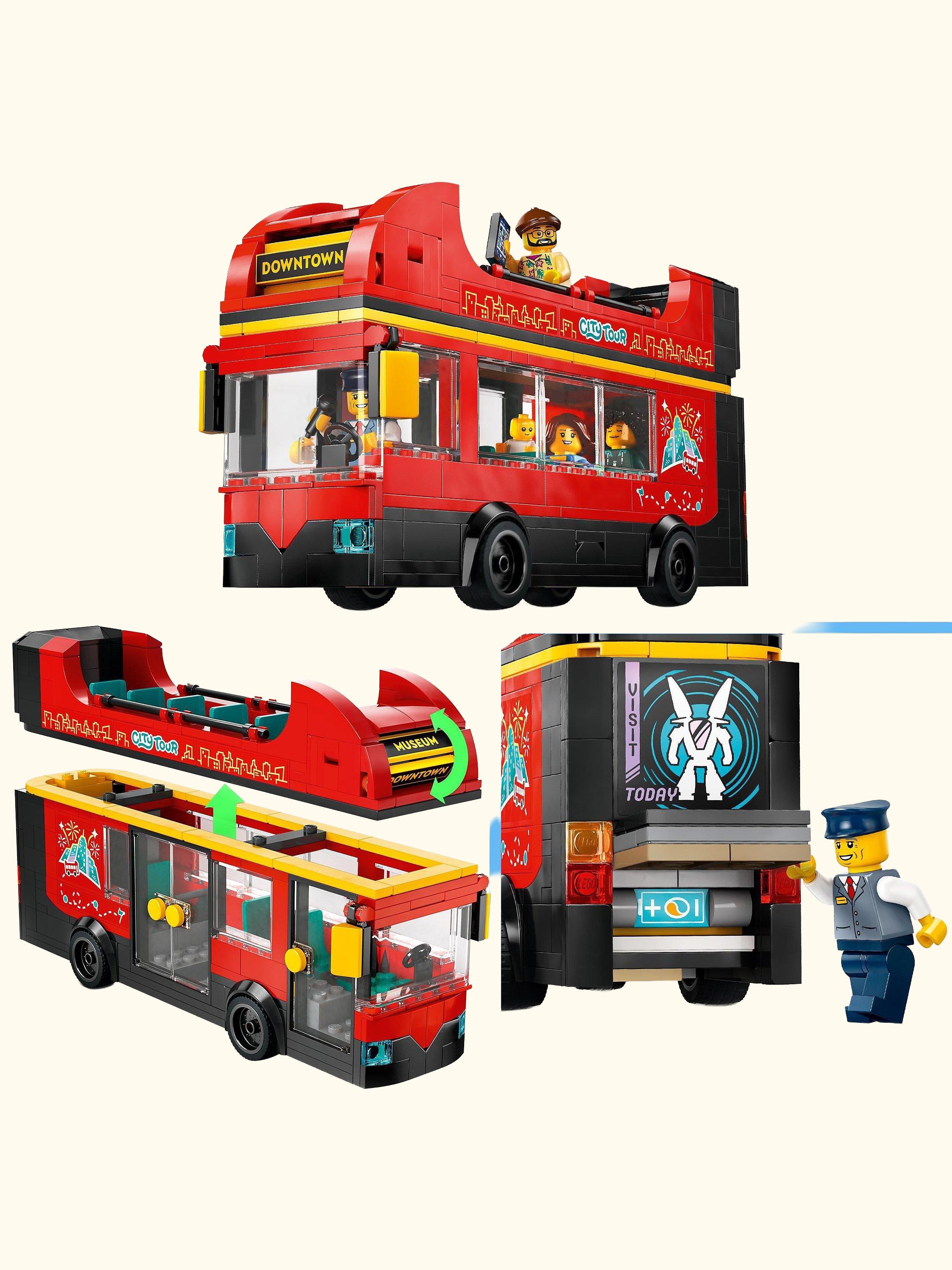 City Red Double-Decker Sightseeing Bus Toy Set 60407
