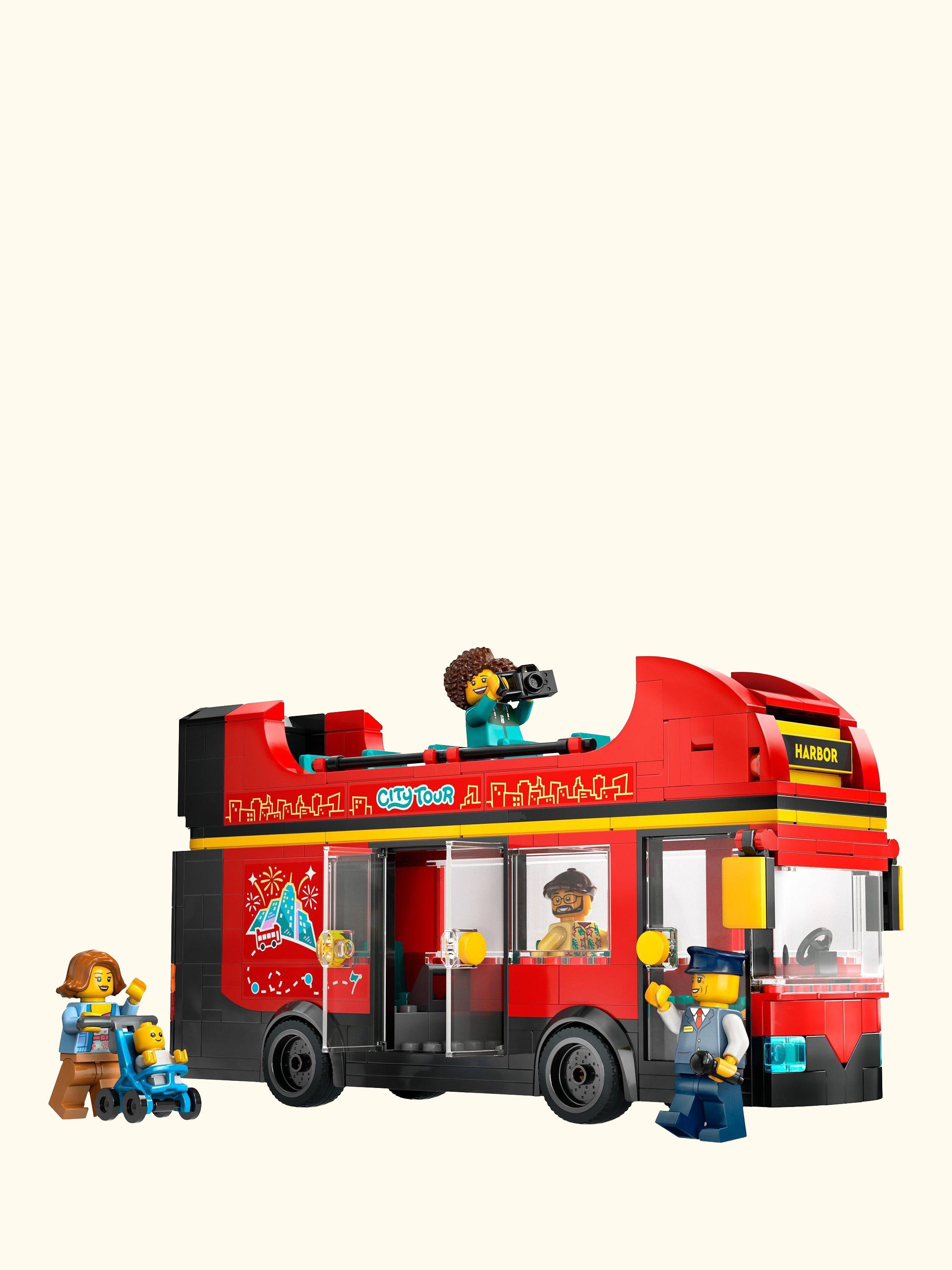 City Red Double-Decker Sightseeing Bus Toy Set 60407