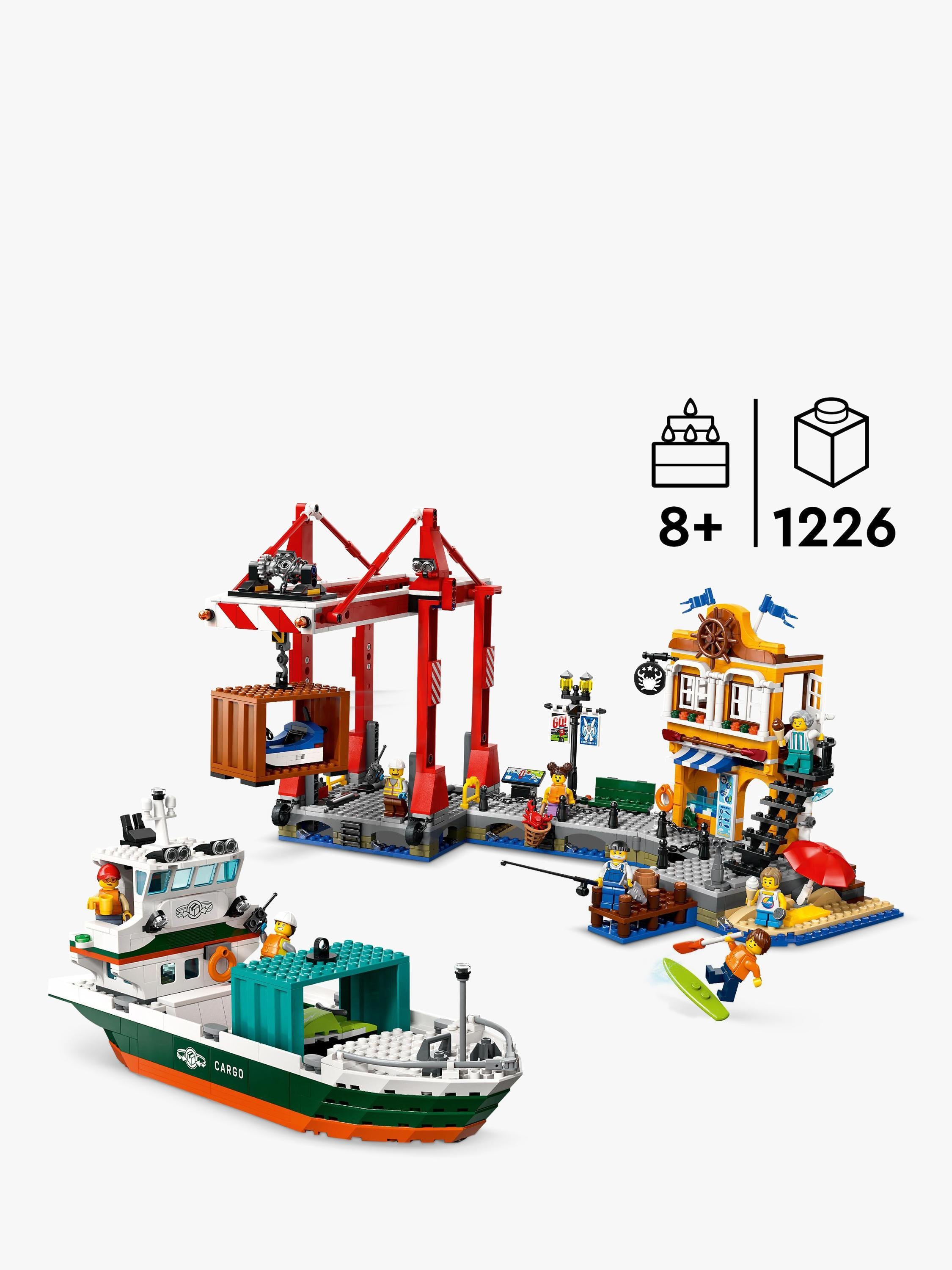 City 60422 Seaside Harbour with Cargo Ship