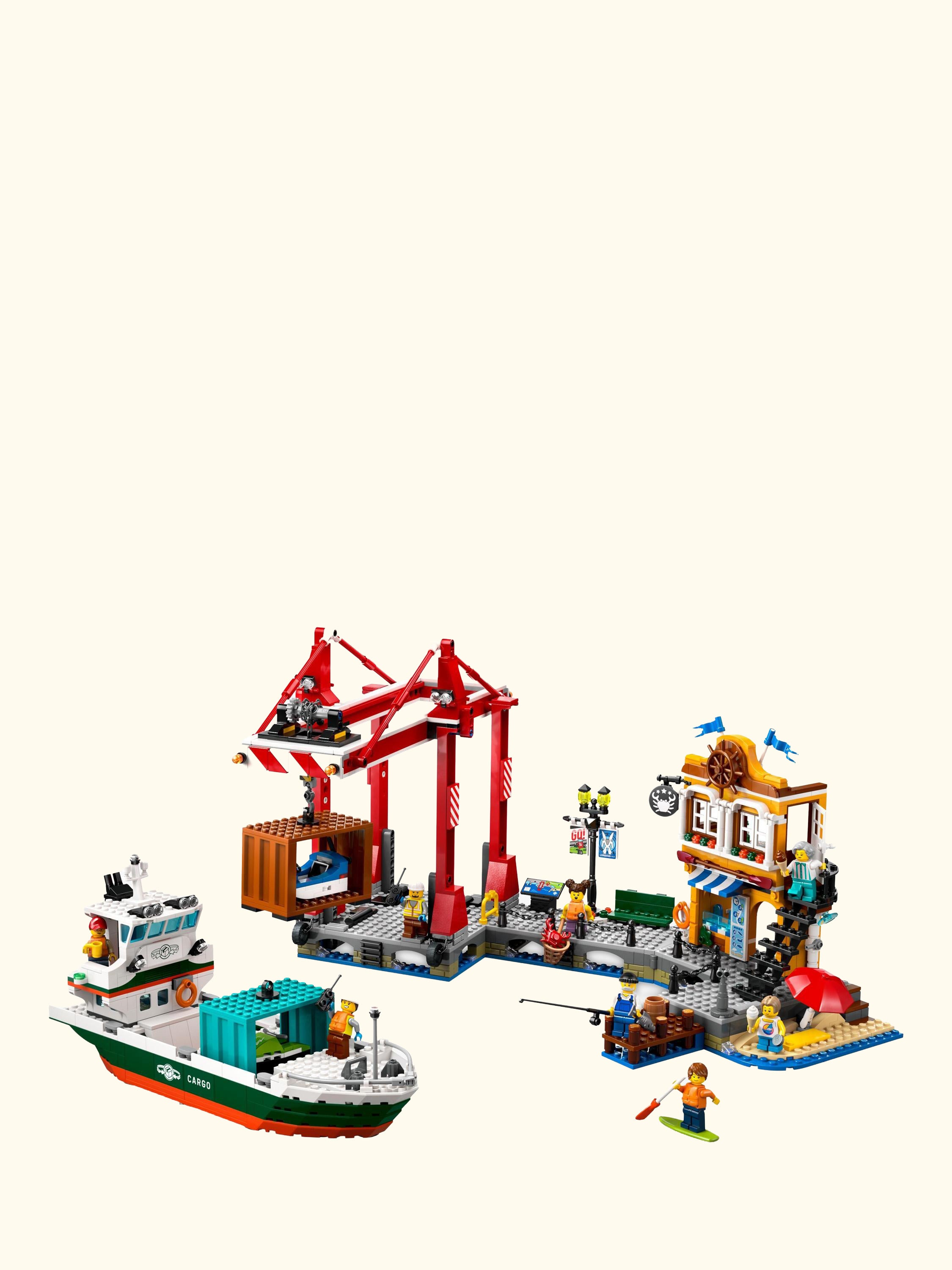 City 60422 Seaside Harbour with Cargo Ship