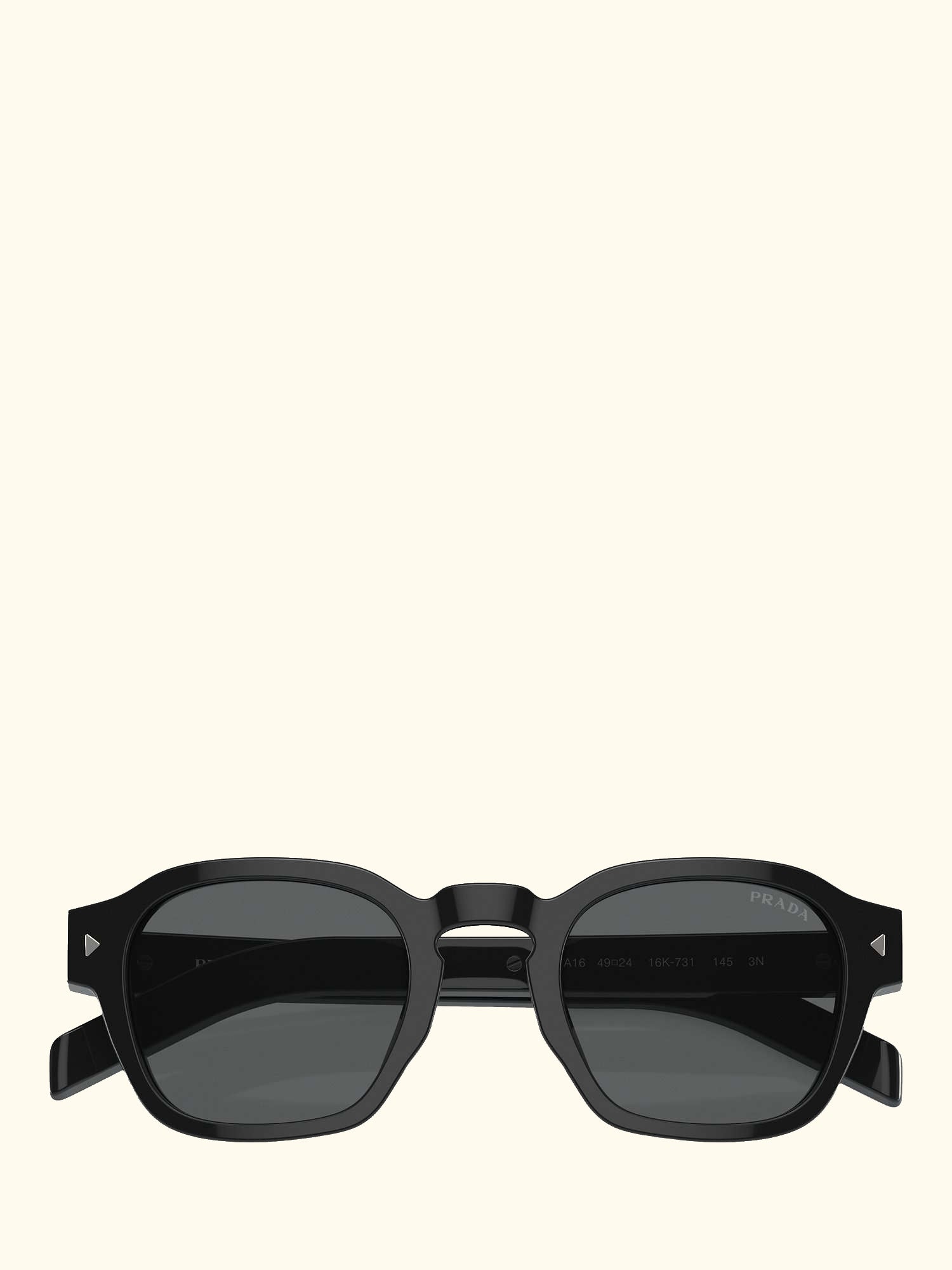 PR A16S Men's D-Frame Sunglasses, Black/Grey
