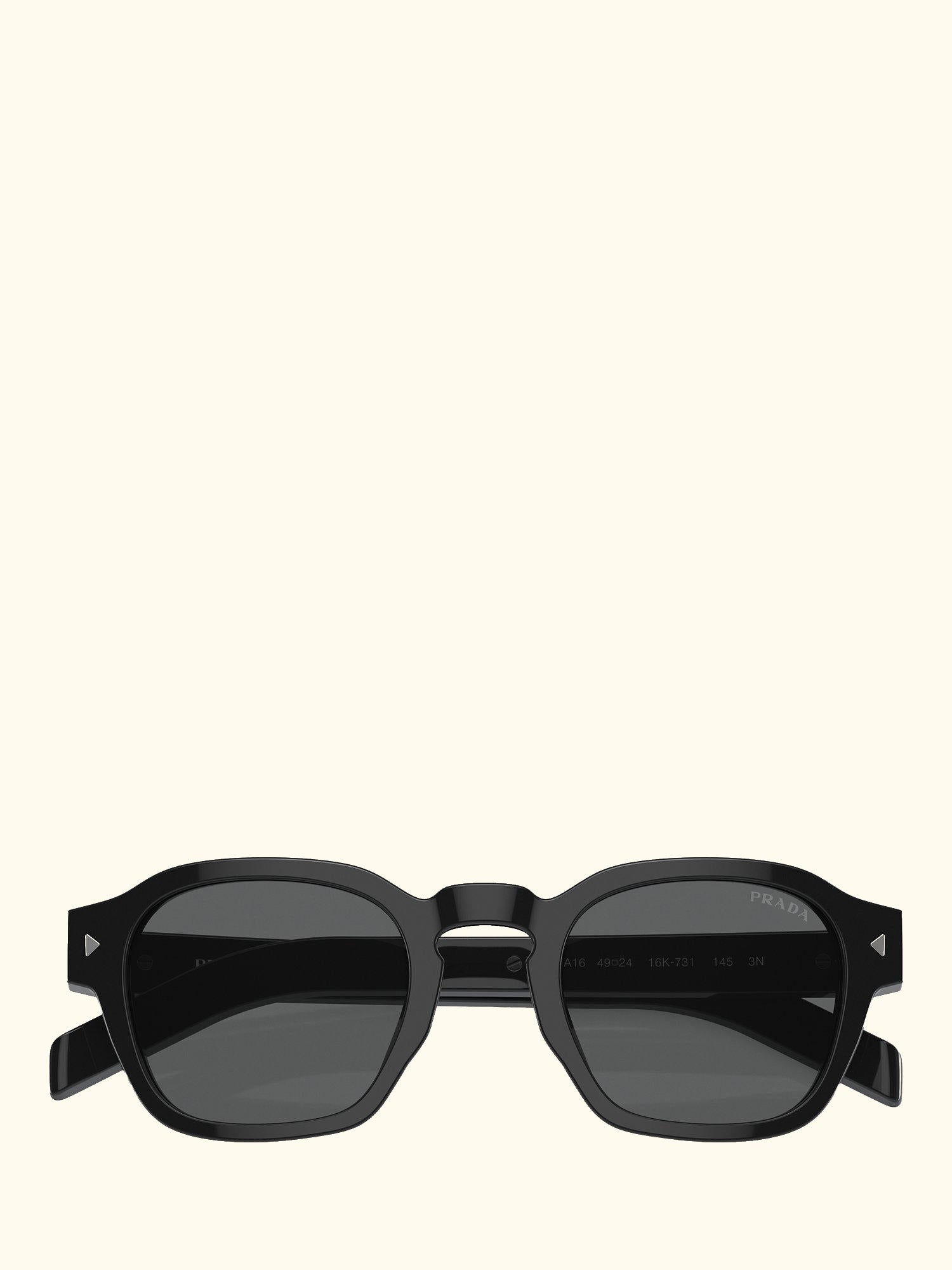 PR A16S Men's D-Frame Sunglasses, Black/Grey