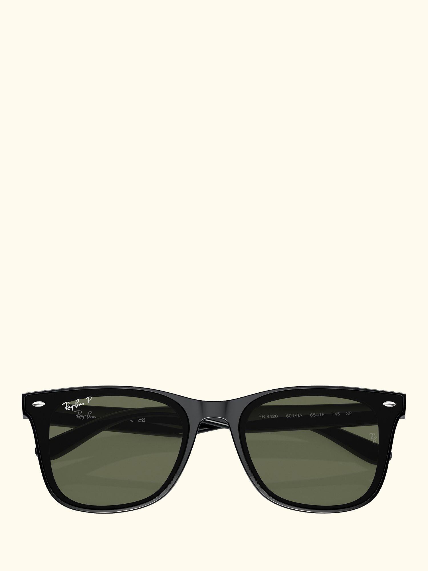 RB4420 Men's Polarised Rectangular Sunglasses, Black