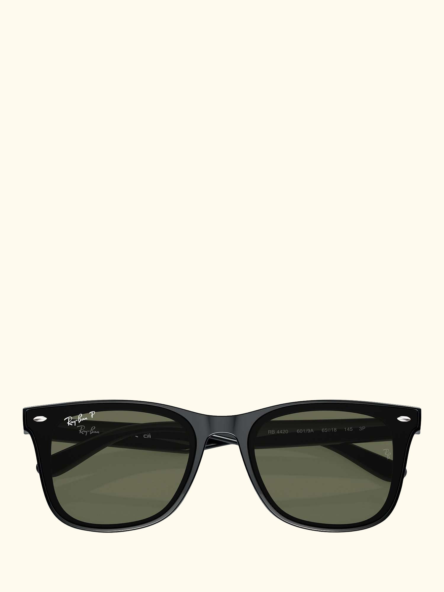RB4420 Men's Polarised Rectangular Sunglasses, Black