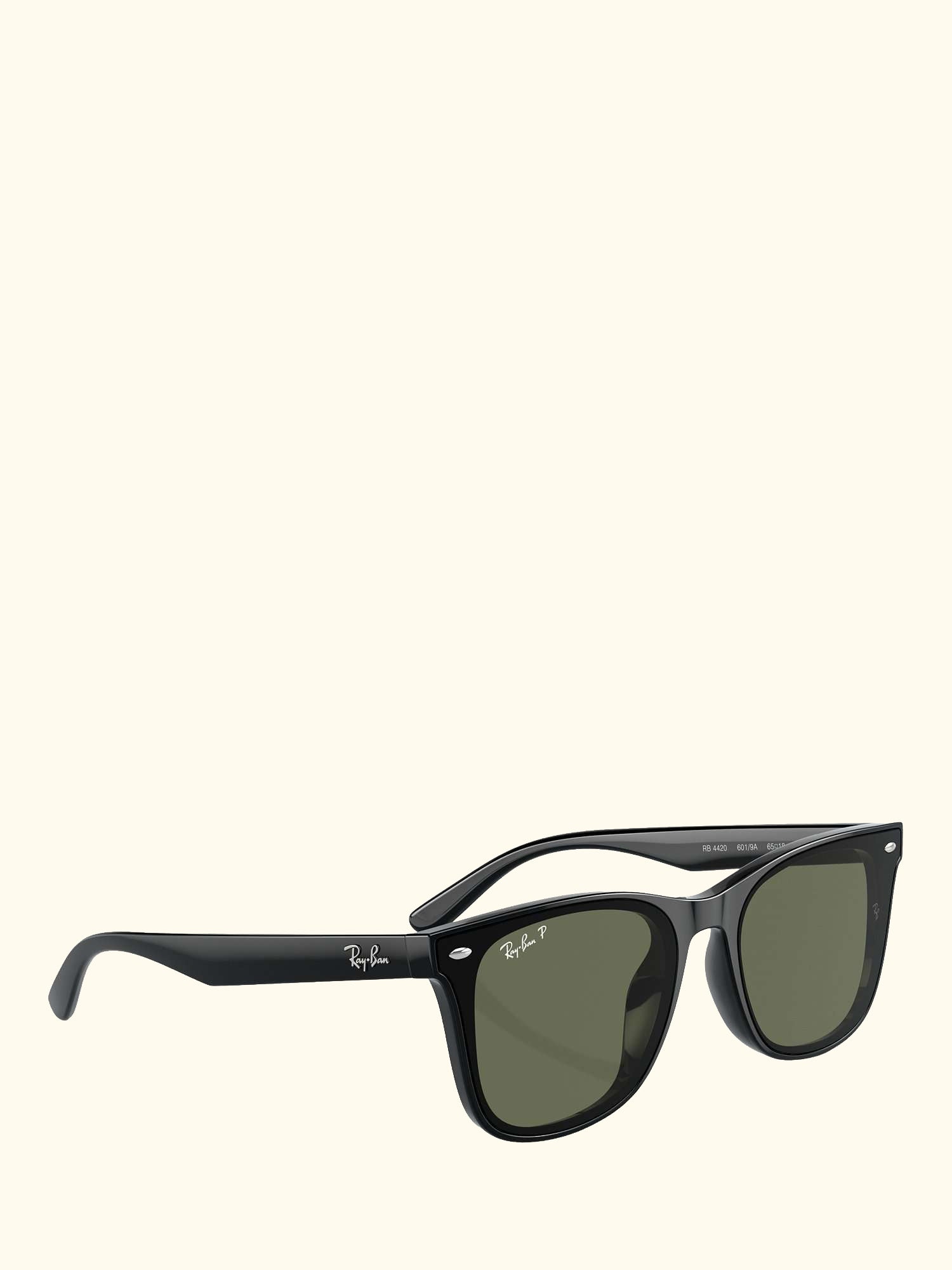 RB4420 Men's Polarised Rectangular Sunglasses, Black
