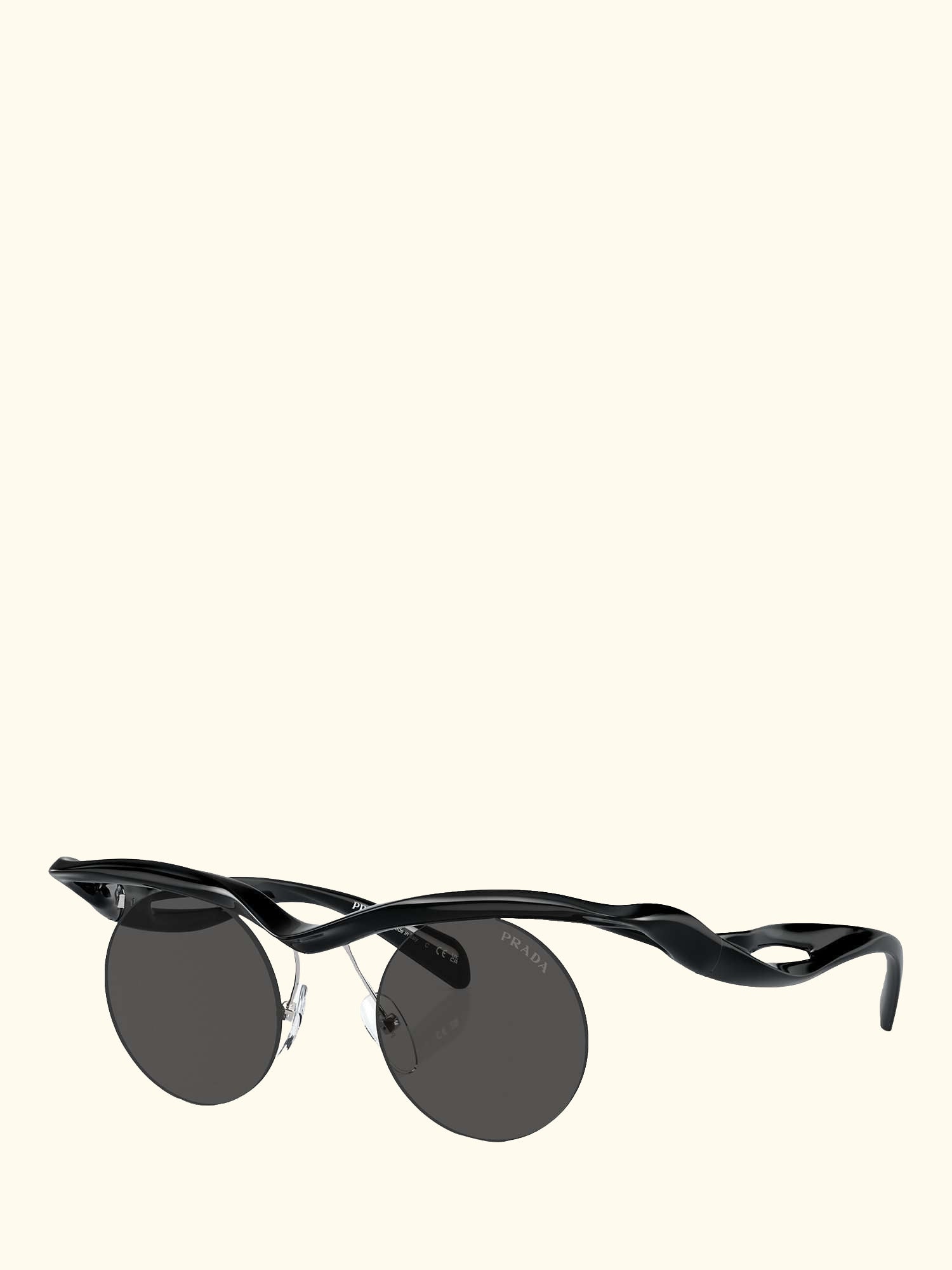 PR A24S Women's Round Sunglasses, Black