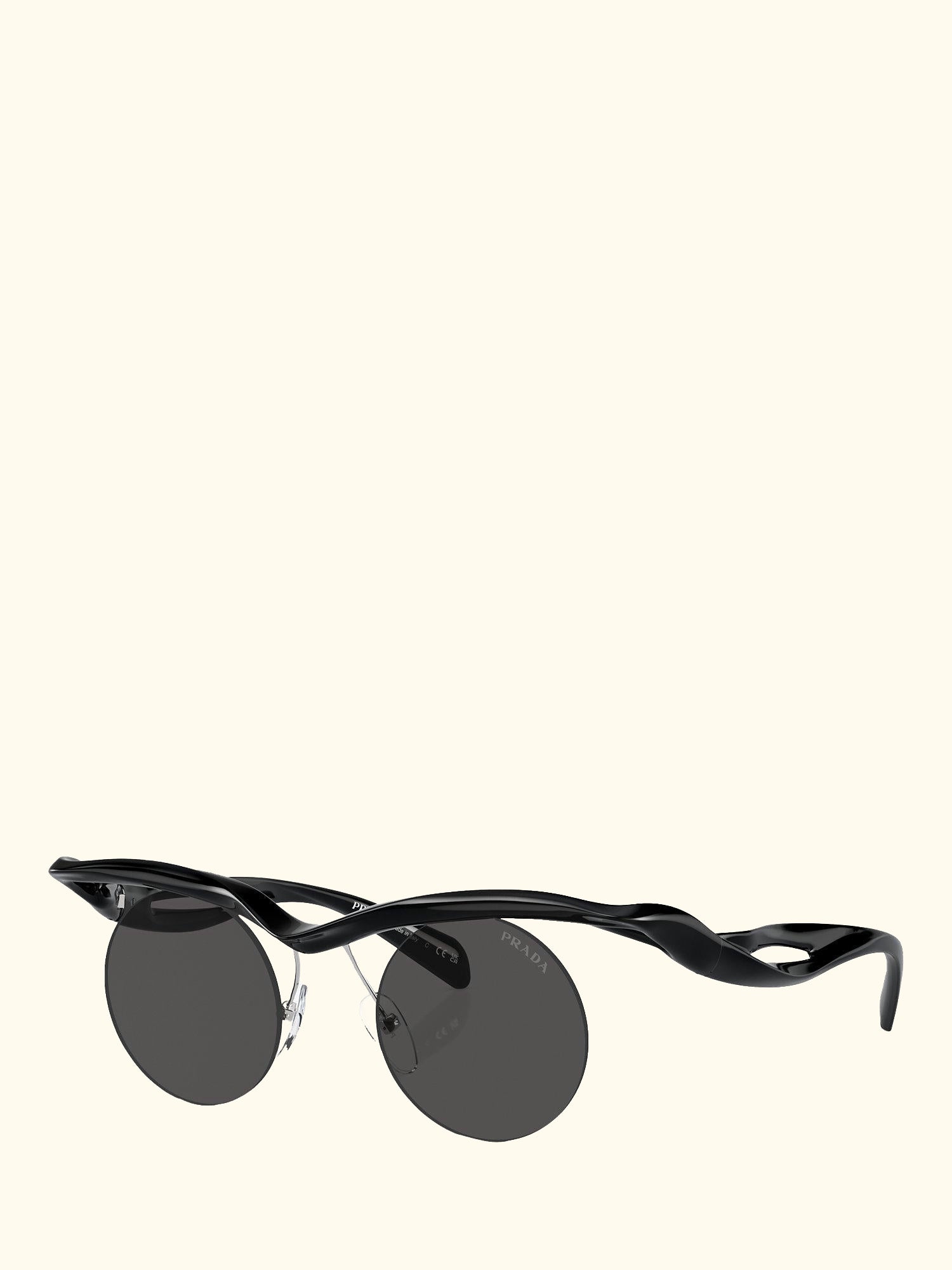 PR A24S Women's Round Sunglasses, Black