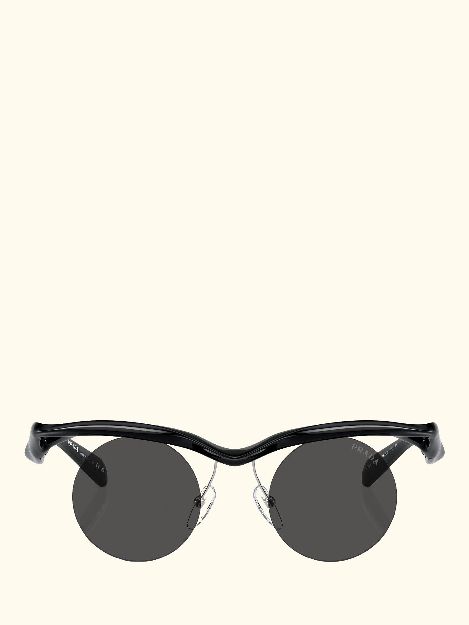 PR A24S Women's Round Sunglasses, Black