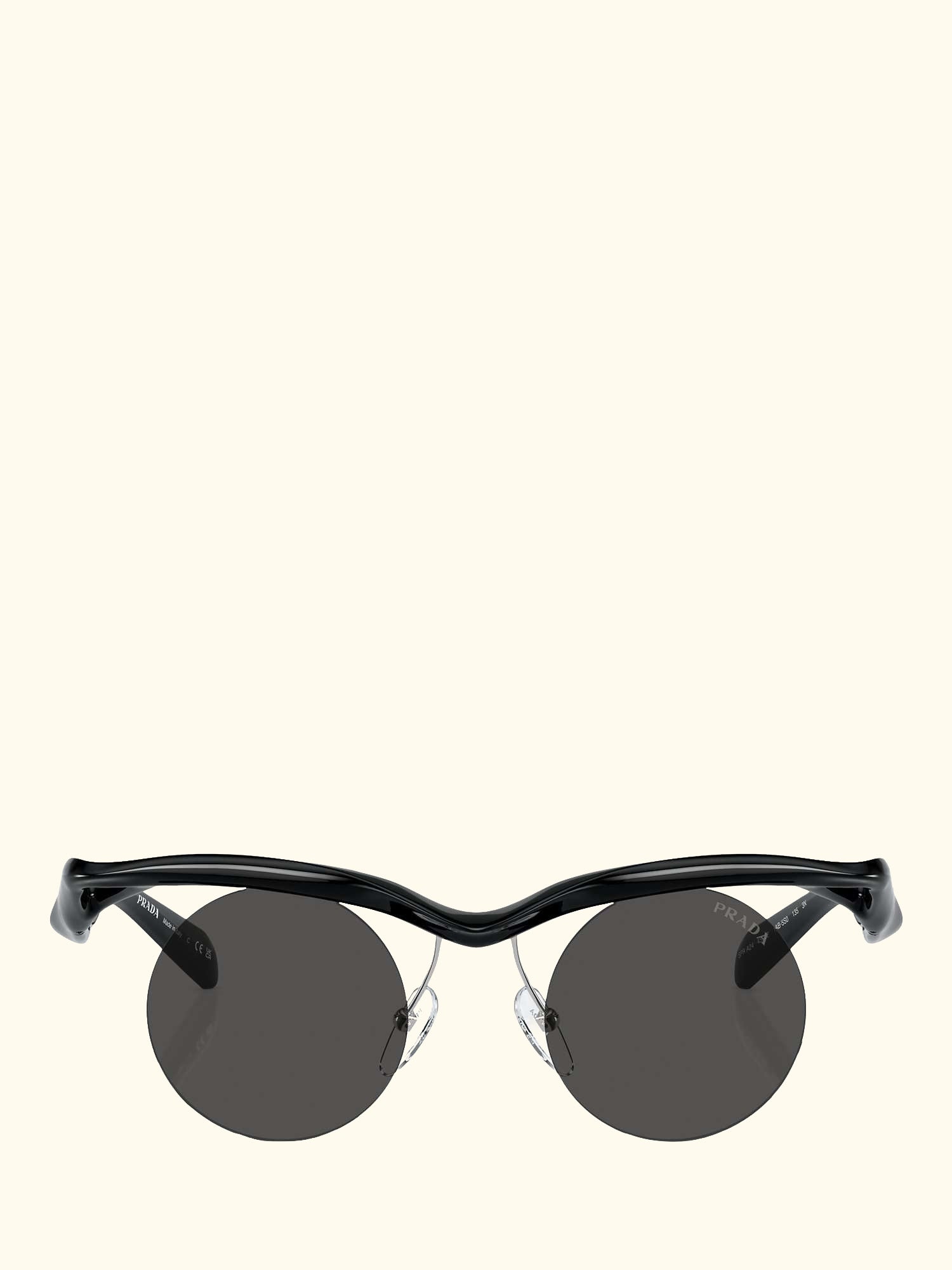 PR A24S Women's Round Sunglasses, Black