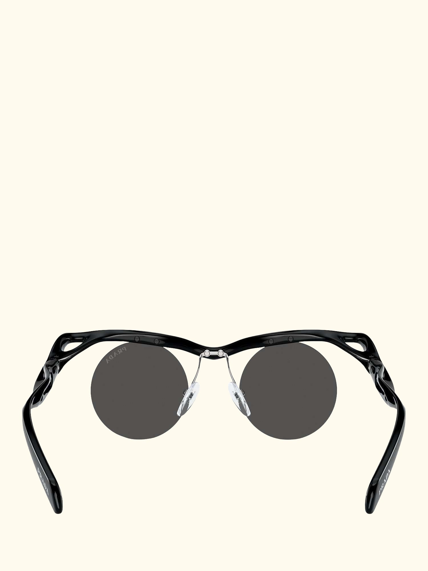 PR A24S Women's Round Sunglasses, Black