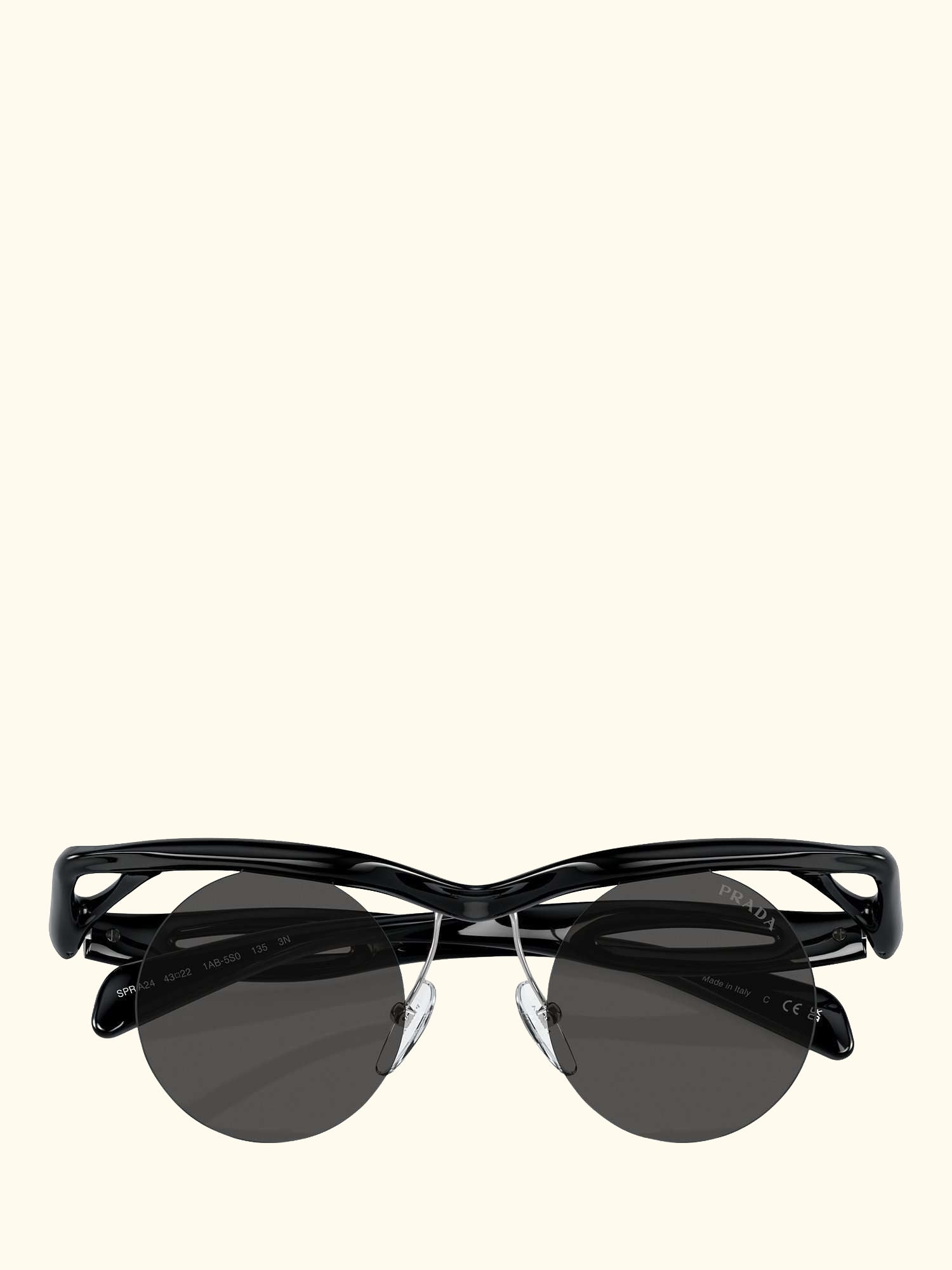 PR A24S Women's Round Sunglasses, Black