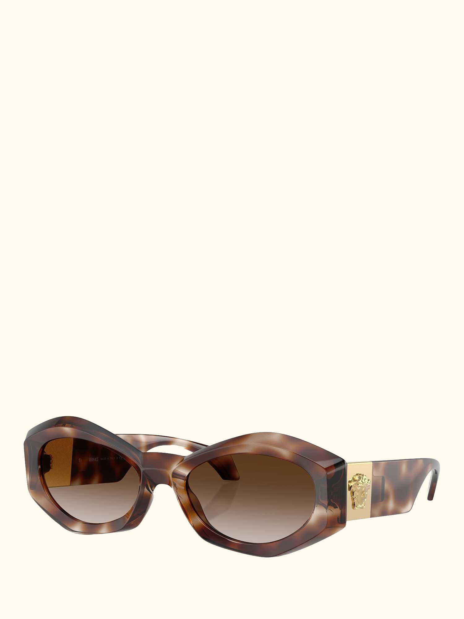 VE4466U Women's Oval Sunglasses, Havana