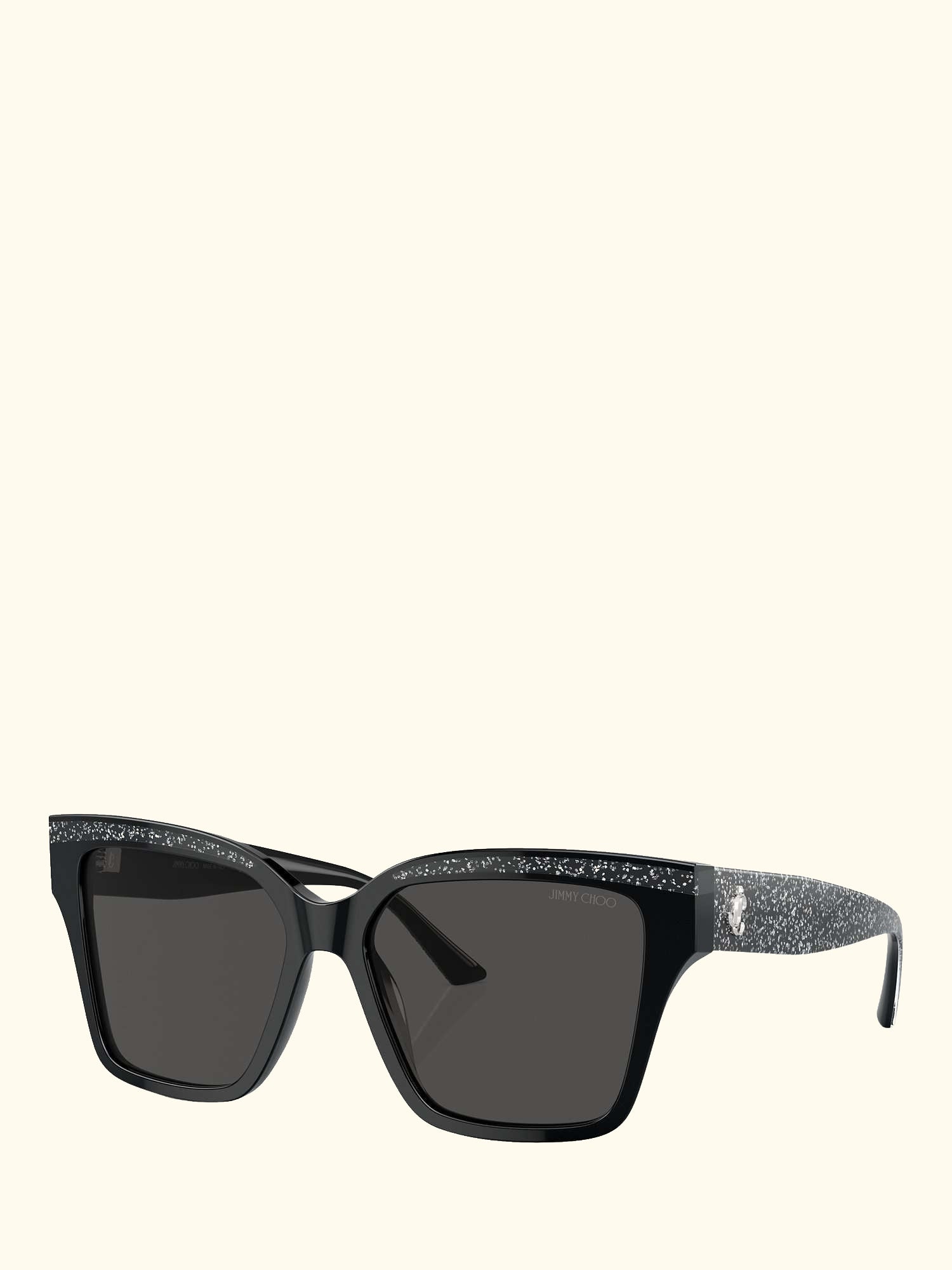 0JC5003 Women's Cat's Eye Sunglasses, Black/Silver