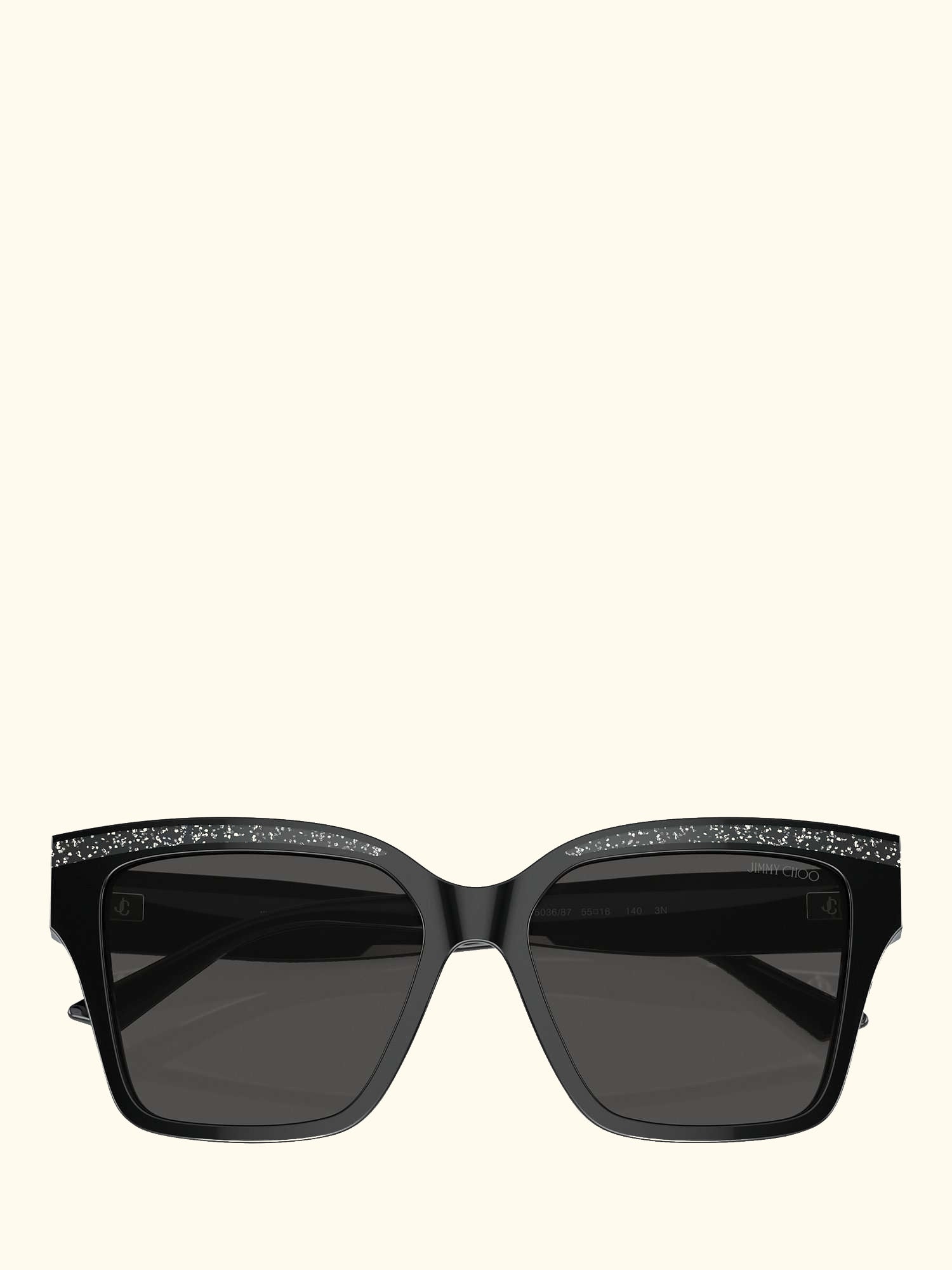 0JC5003 Women's Cat's Eye Sunglasses, Black/Silver