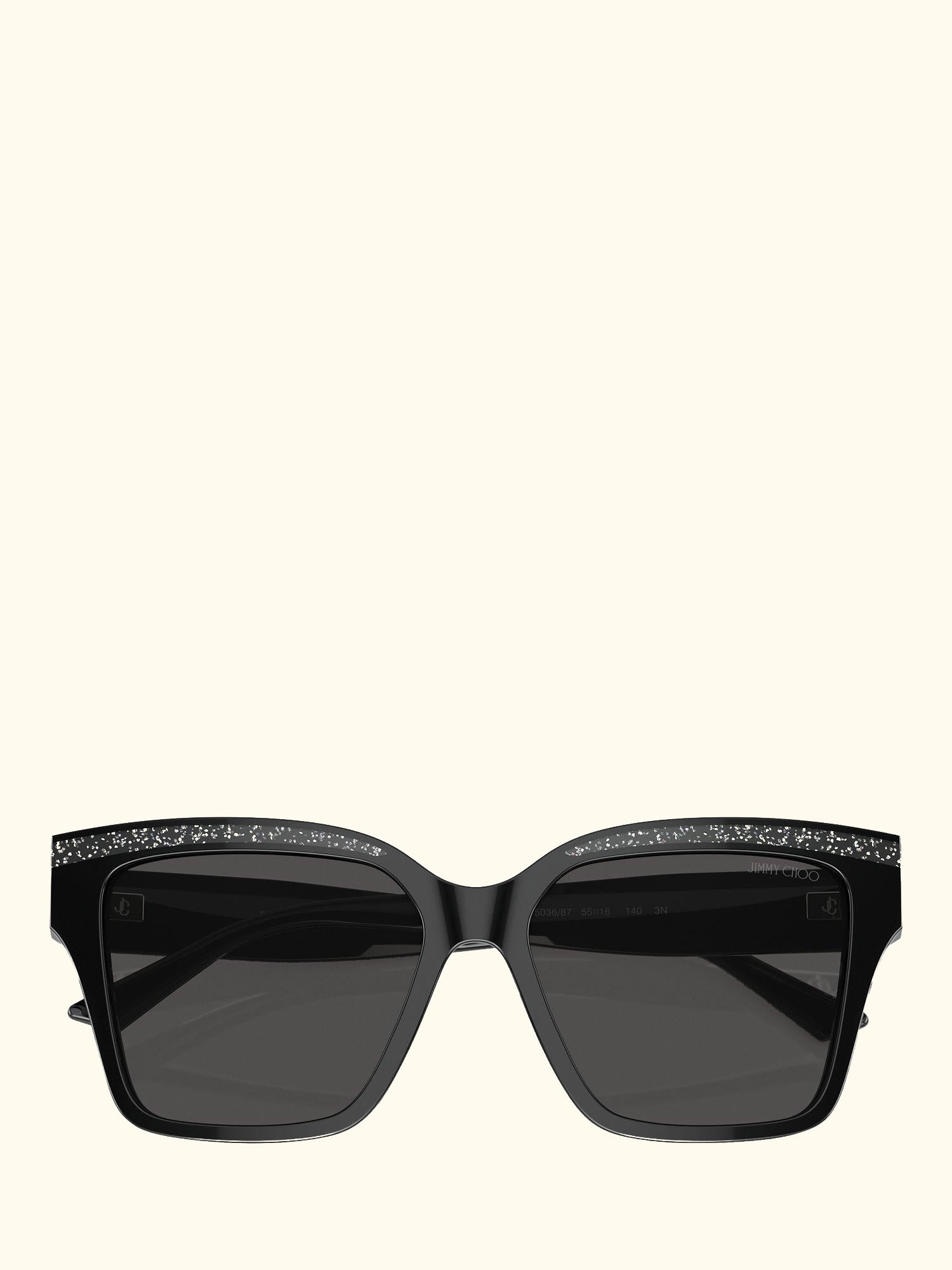 0JC5003 Women's Cat's Eye Sunglasses, Black/Silver