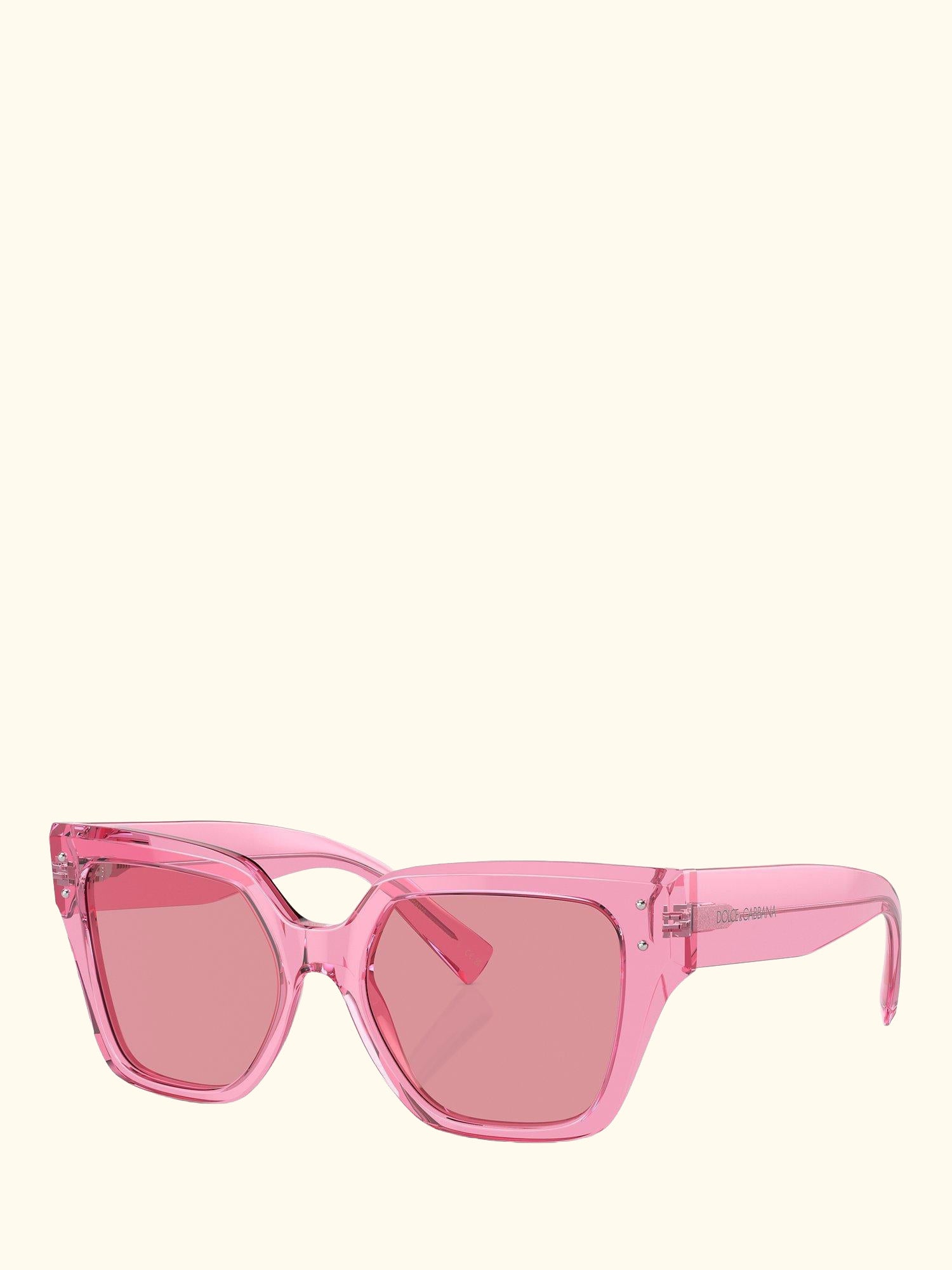 DG4471 Women's Rectangular Sunglasses, Transparent Pink/Pink