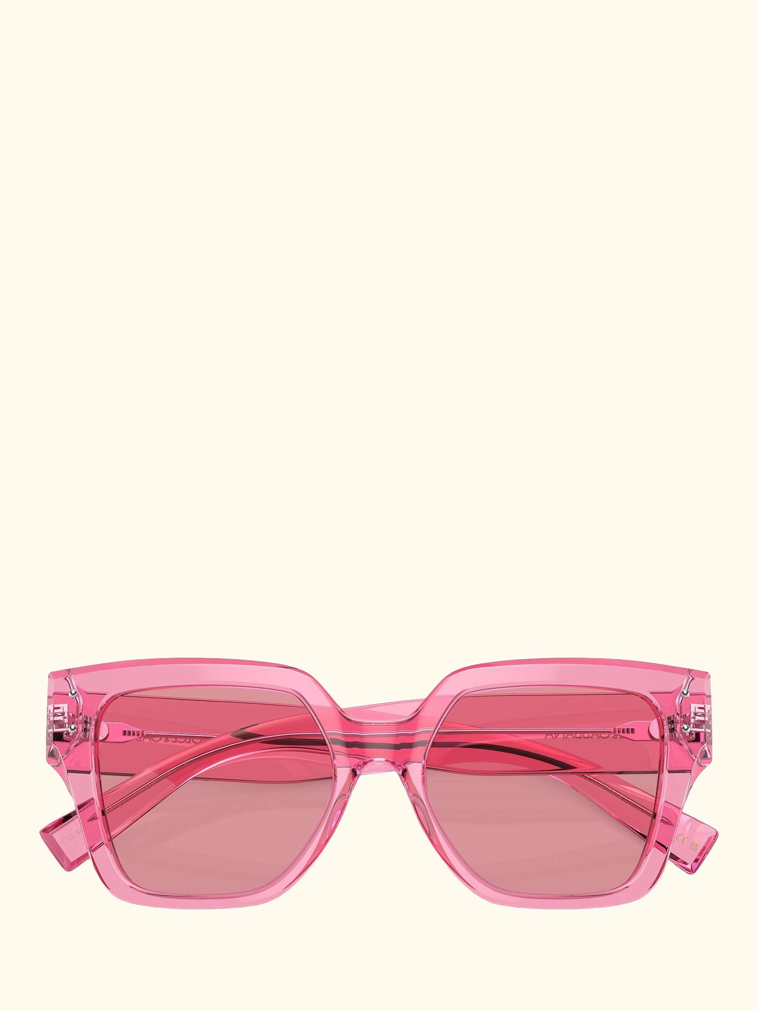 DG4471 Women's Rectangular Sunglasses, Transparent Pink/Pink