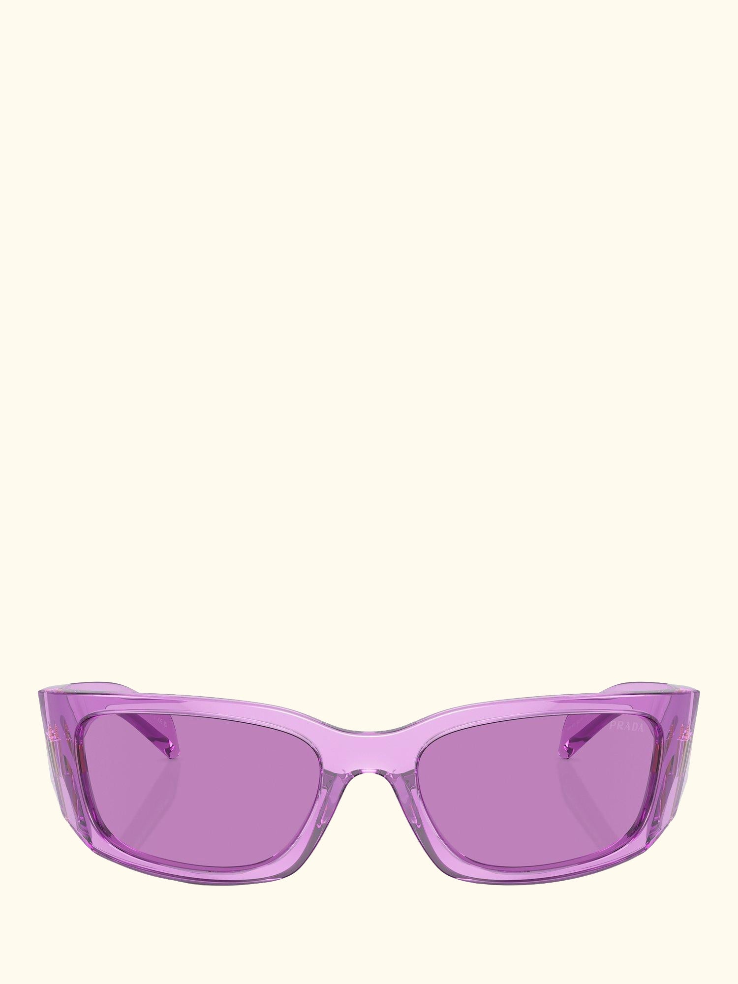 PR A14S Women's Wrap Sunglasses, Transparent Amethyst/Purple