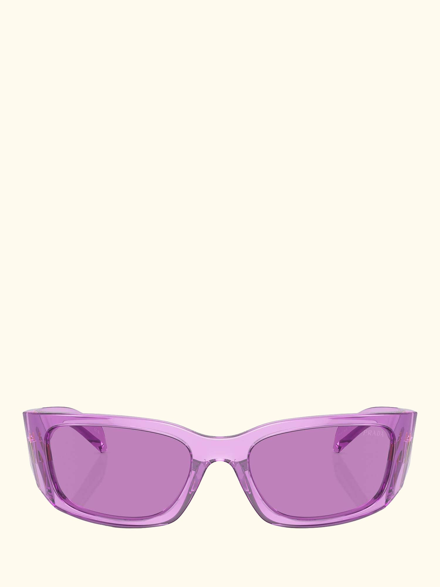 PR A14S Women's Wrap Sunglasses, Transparent Amethyst/Purple