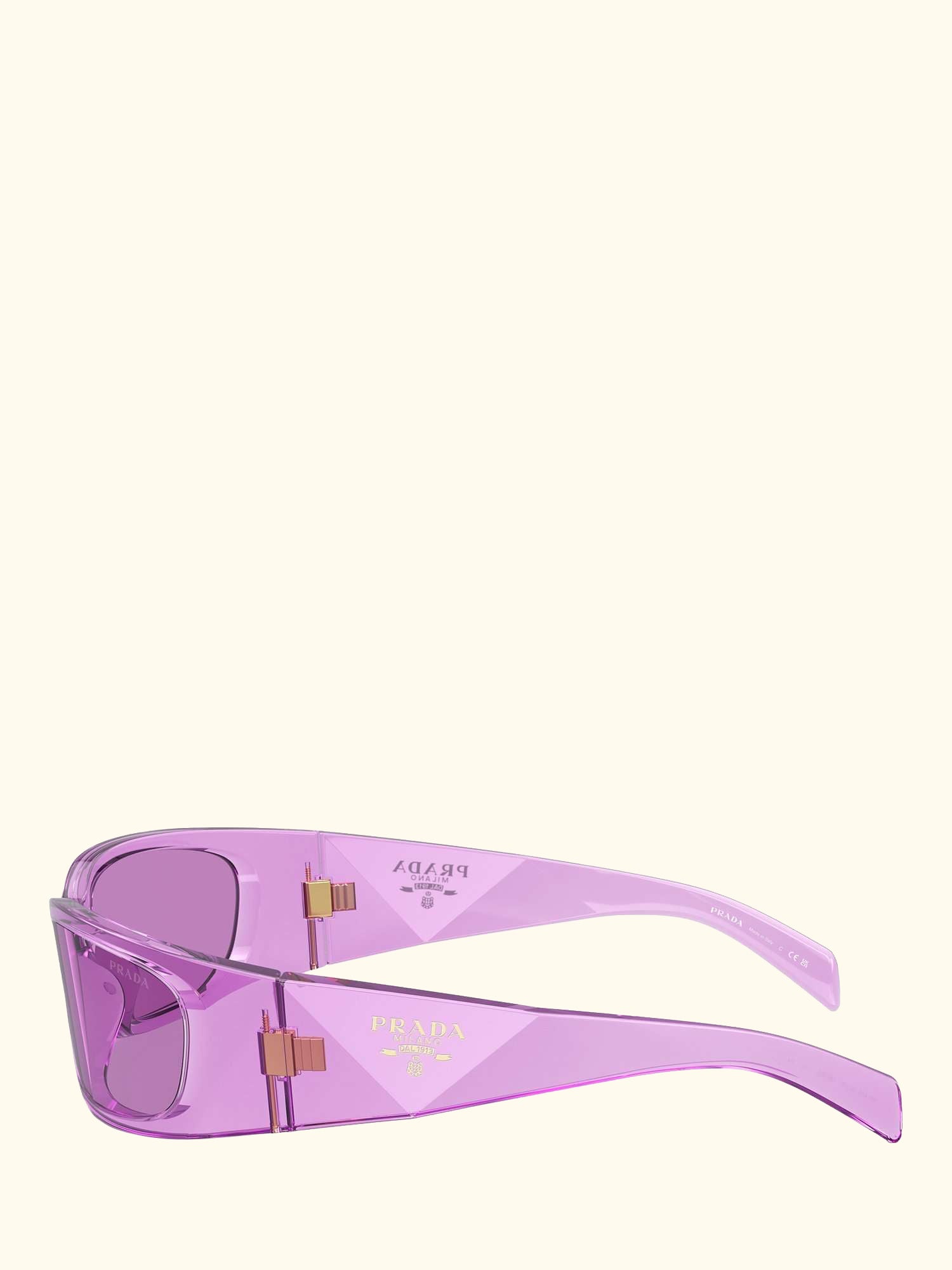 PR A14S Women's Wrap Sunglasses, Transparent Amethyst/Purple